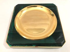 Faux Malachite and Brass Vide Poche