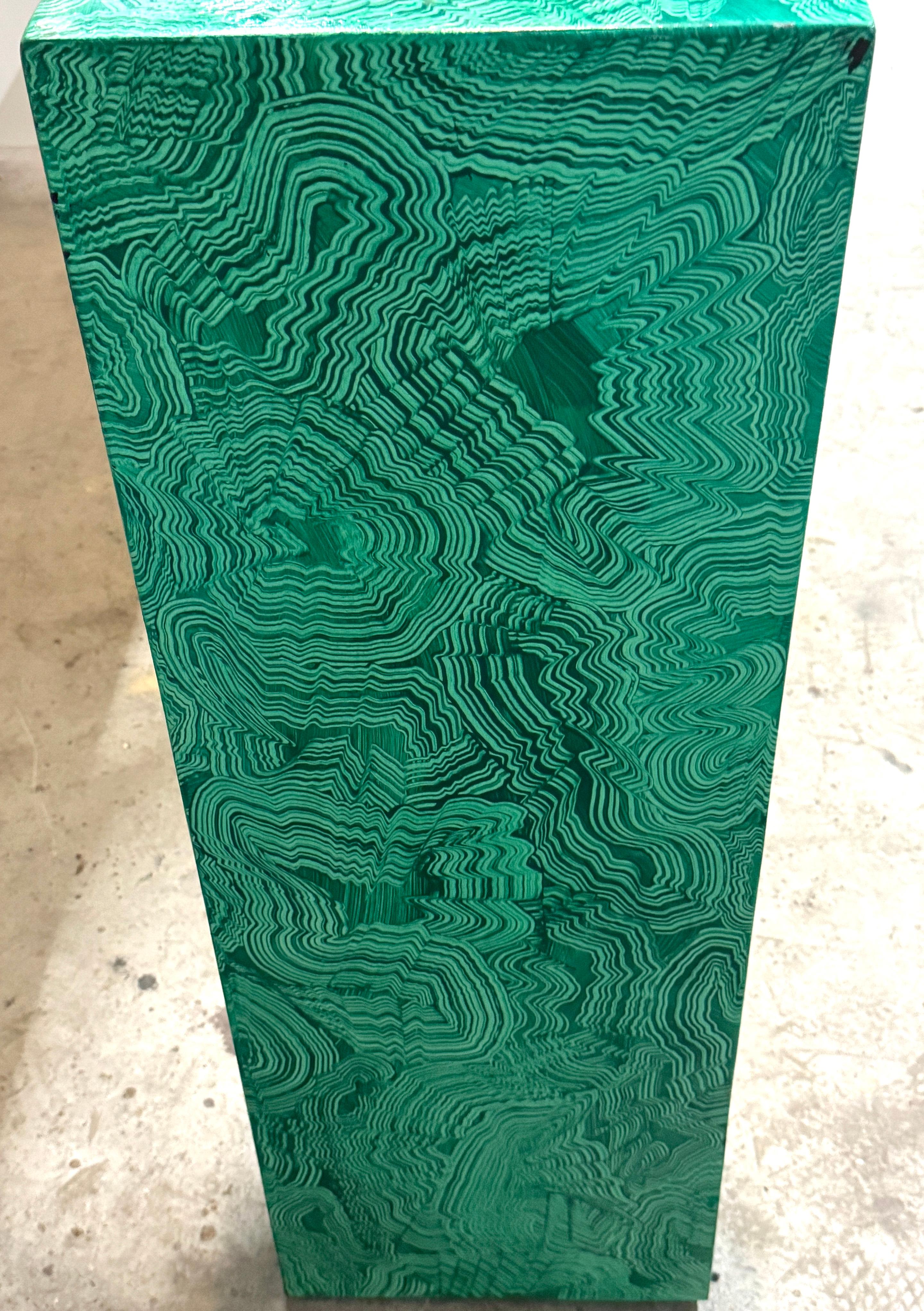 Faux Malachite and Gilt Arch Console Table in the Style of Tony Duquette For Sale 4