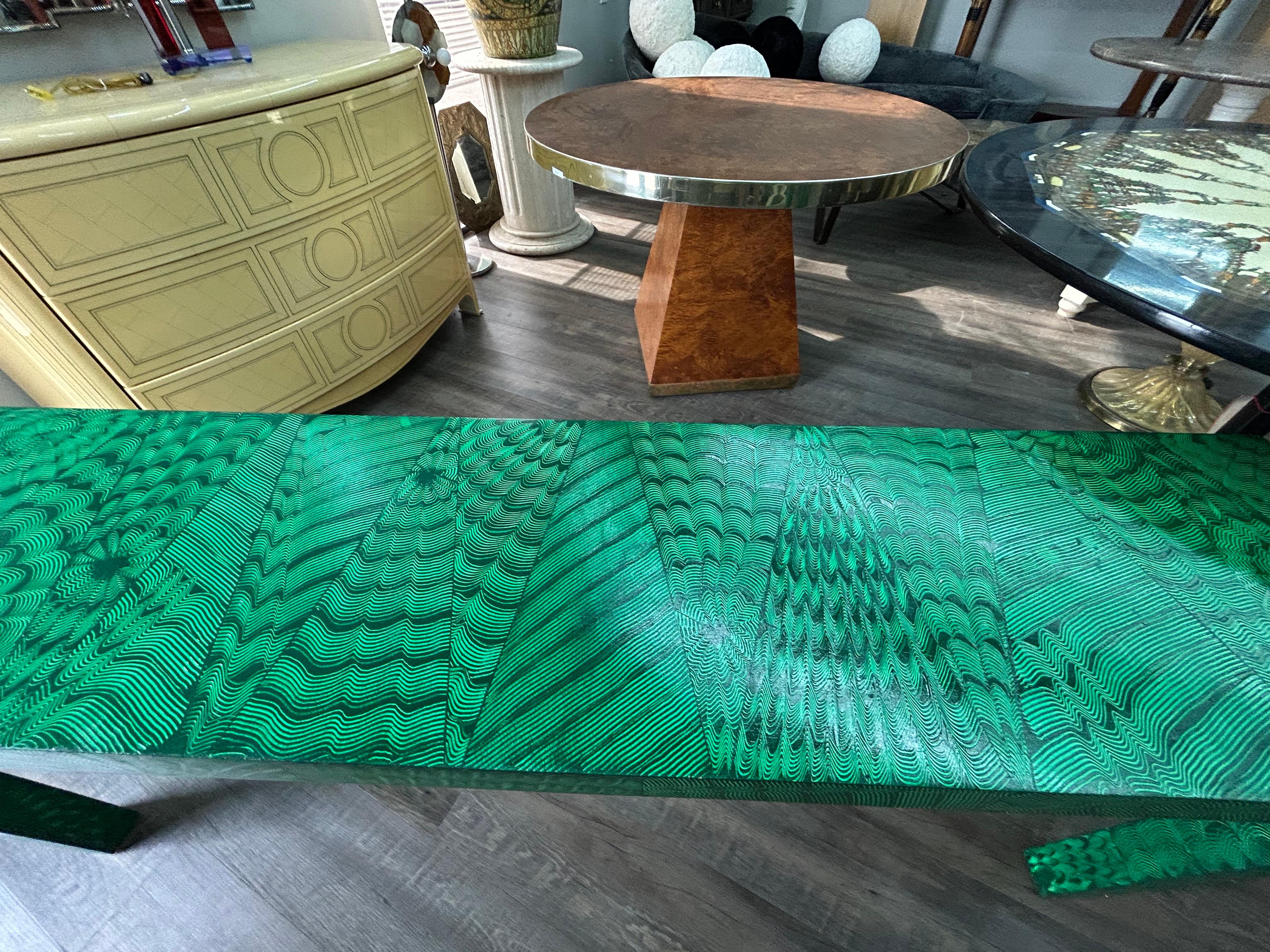 Mesa consola de malaquita sintética en venta 2