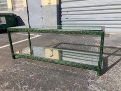 Faux Malachite Console Table, Hollywood Regency, Ming Style