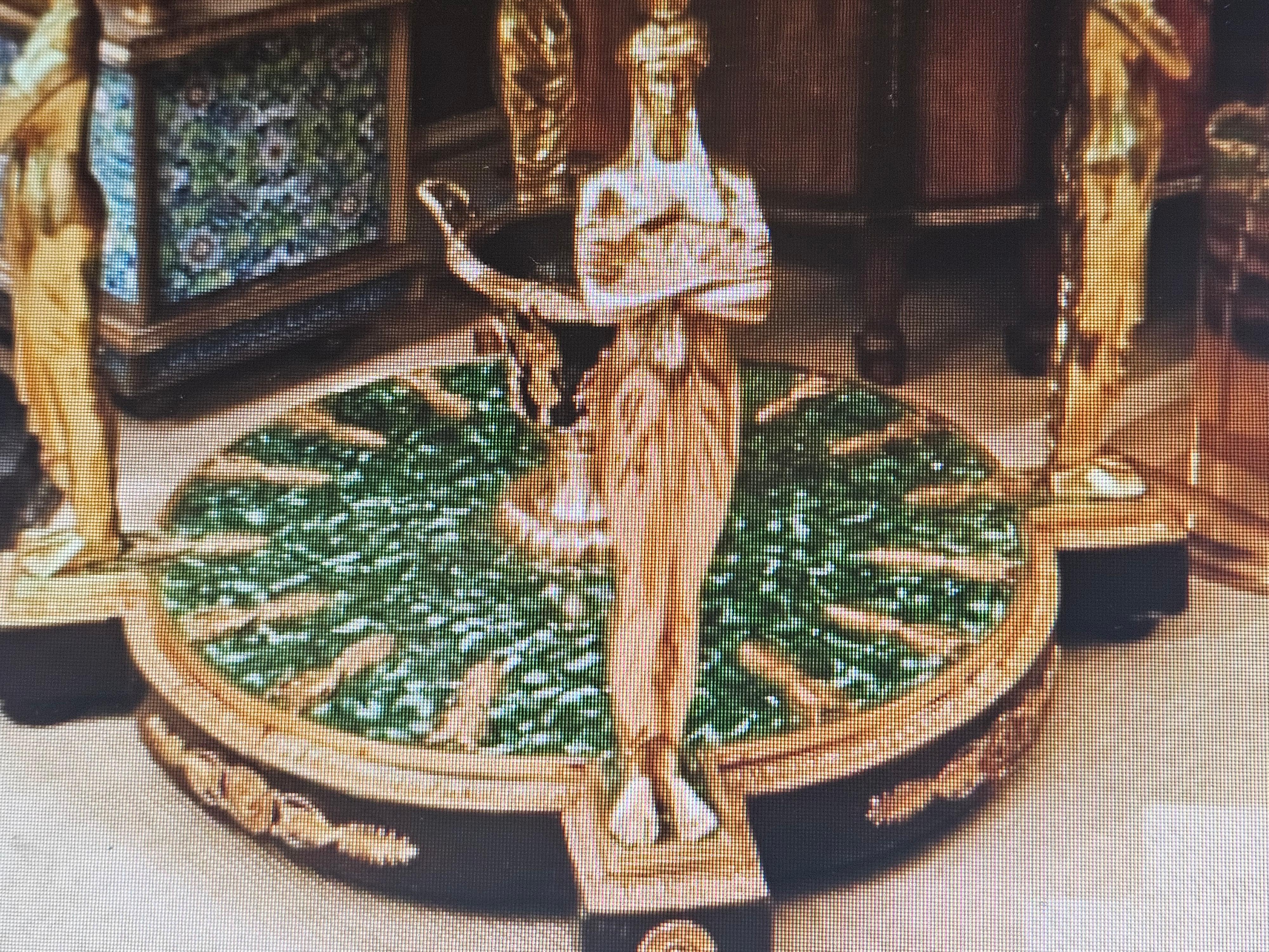 Fait main Table centrale de style Empire en fausse malachite en vente