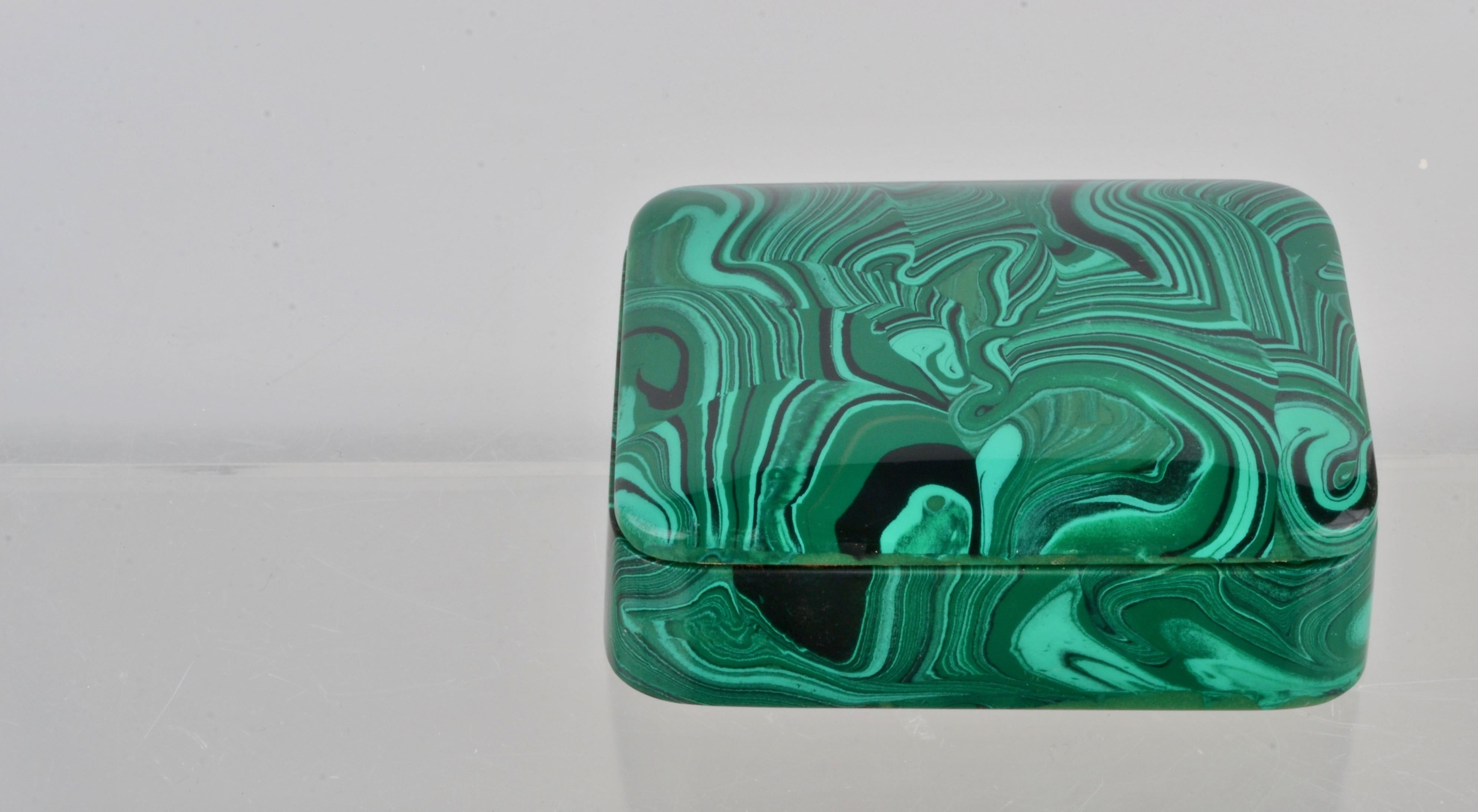 faux malachite box