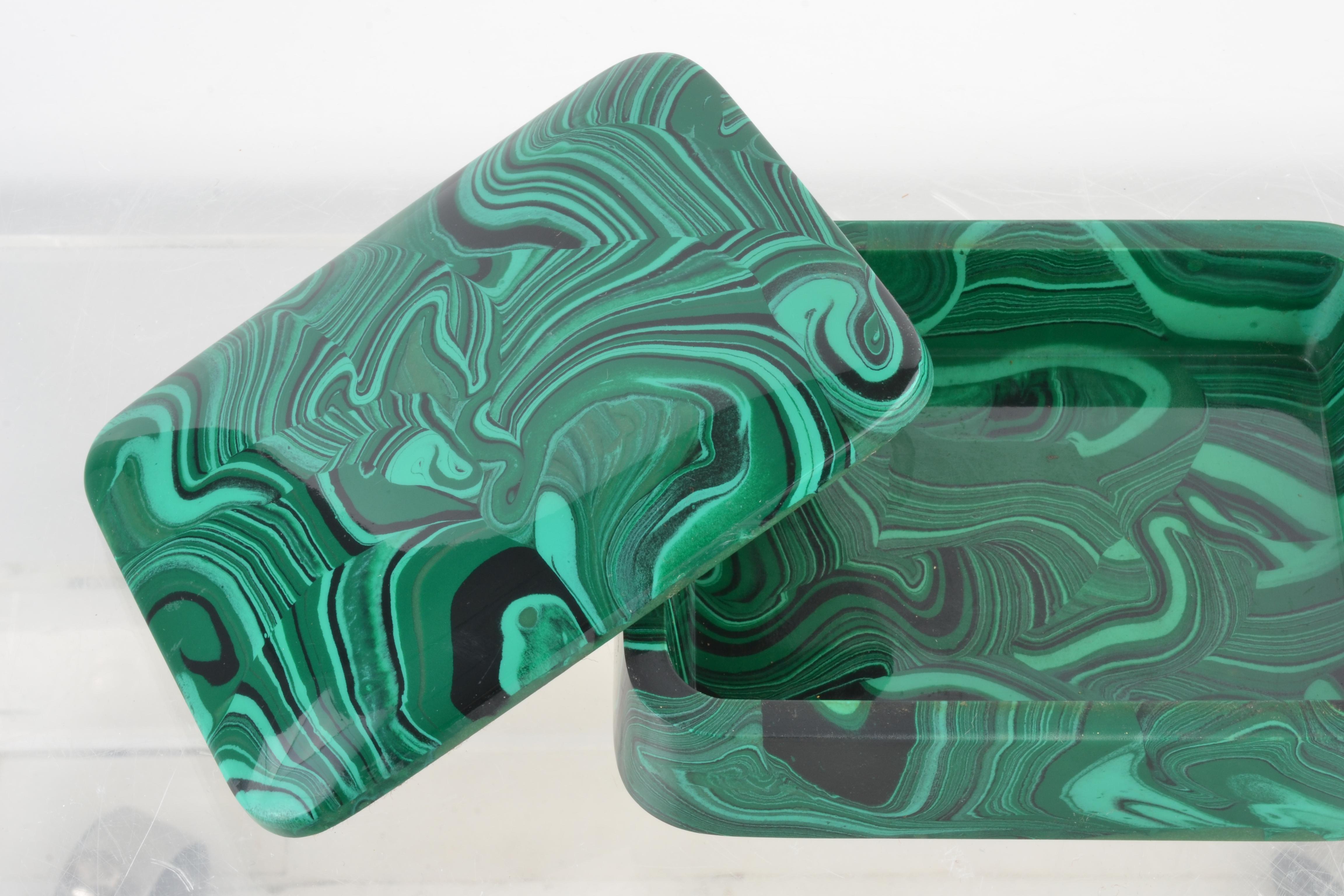 Faux Malachite Lidded Box 1