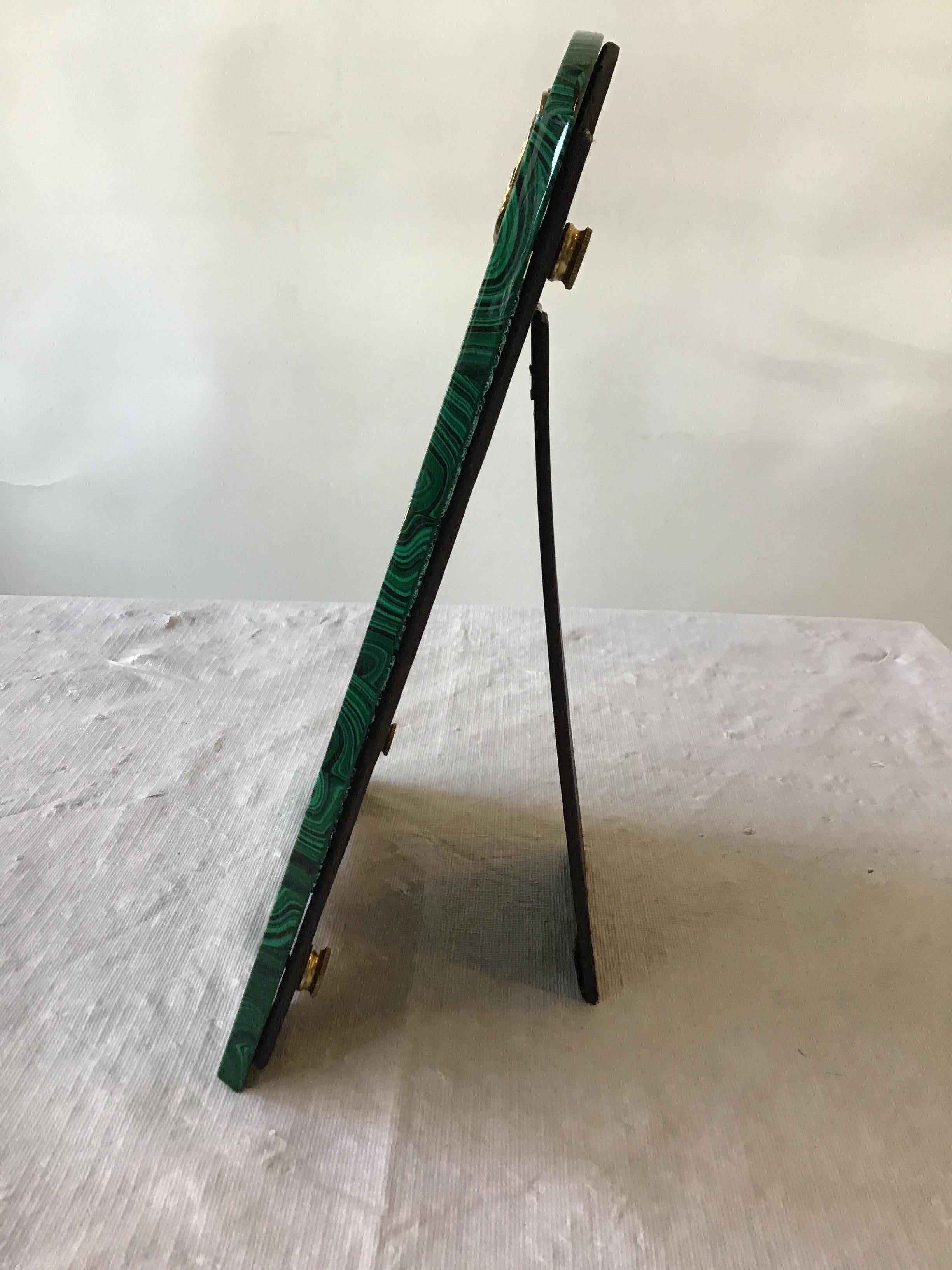 Faux Malachite Picture Frame In Good Condition In Tarrytown, NY