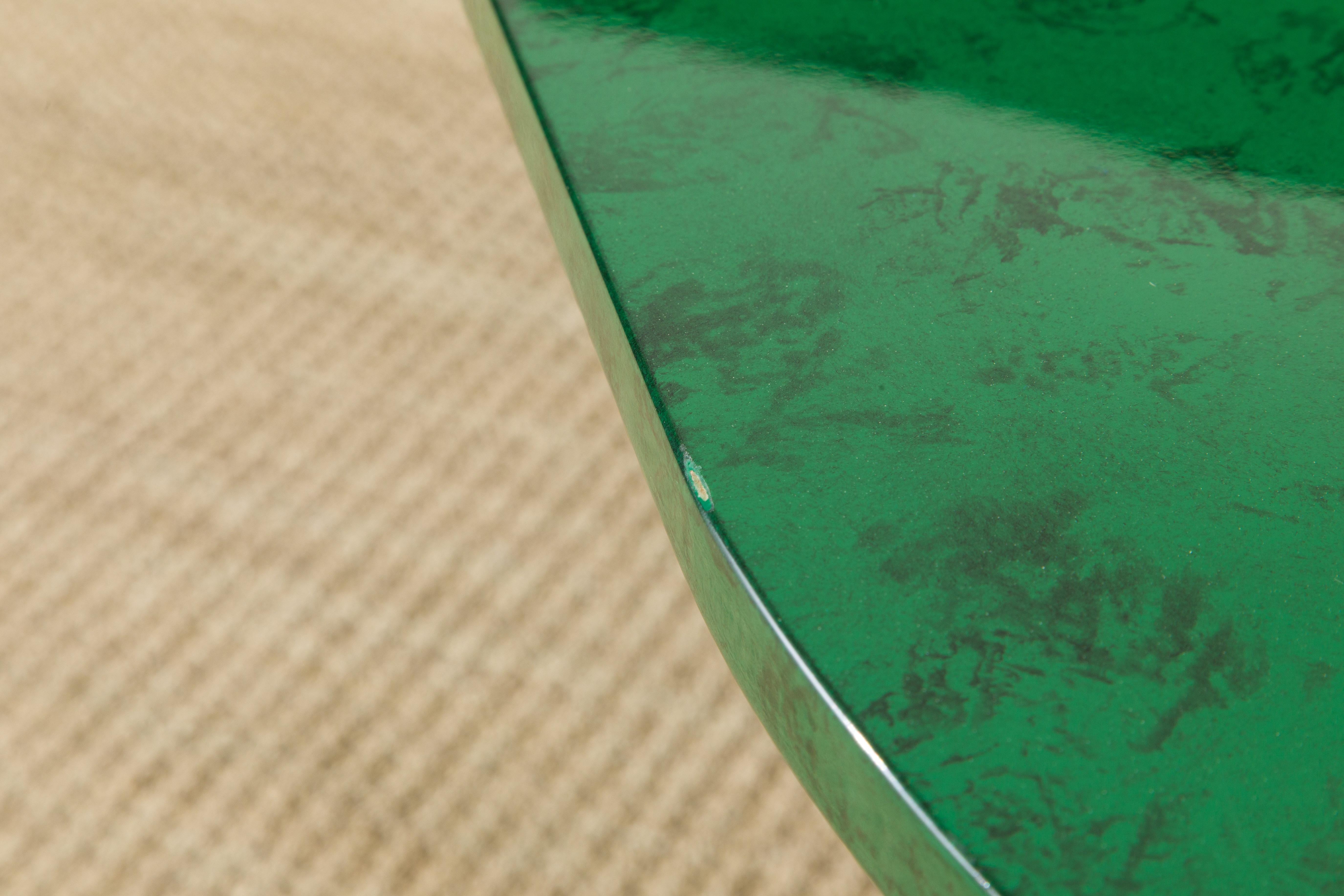 Faux Malachite Racetrack Dining Table, Work Table or Large Console Table, c 1980 5
