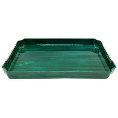Vassoio in finta malachite, Italia anni '70