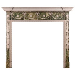 Used Faux Marble Adam Style Wood Fireplace with Gesso Enritchments