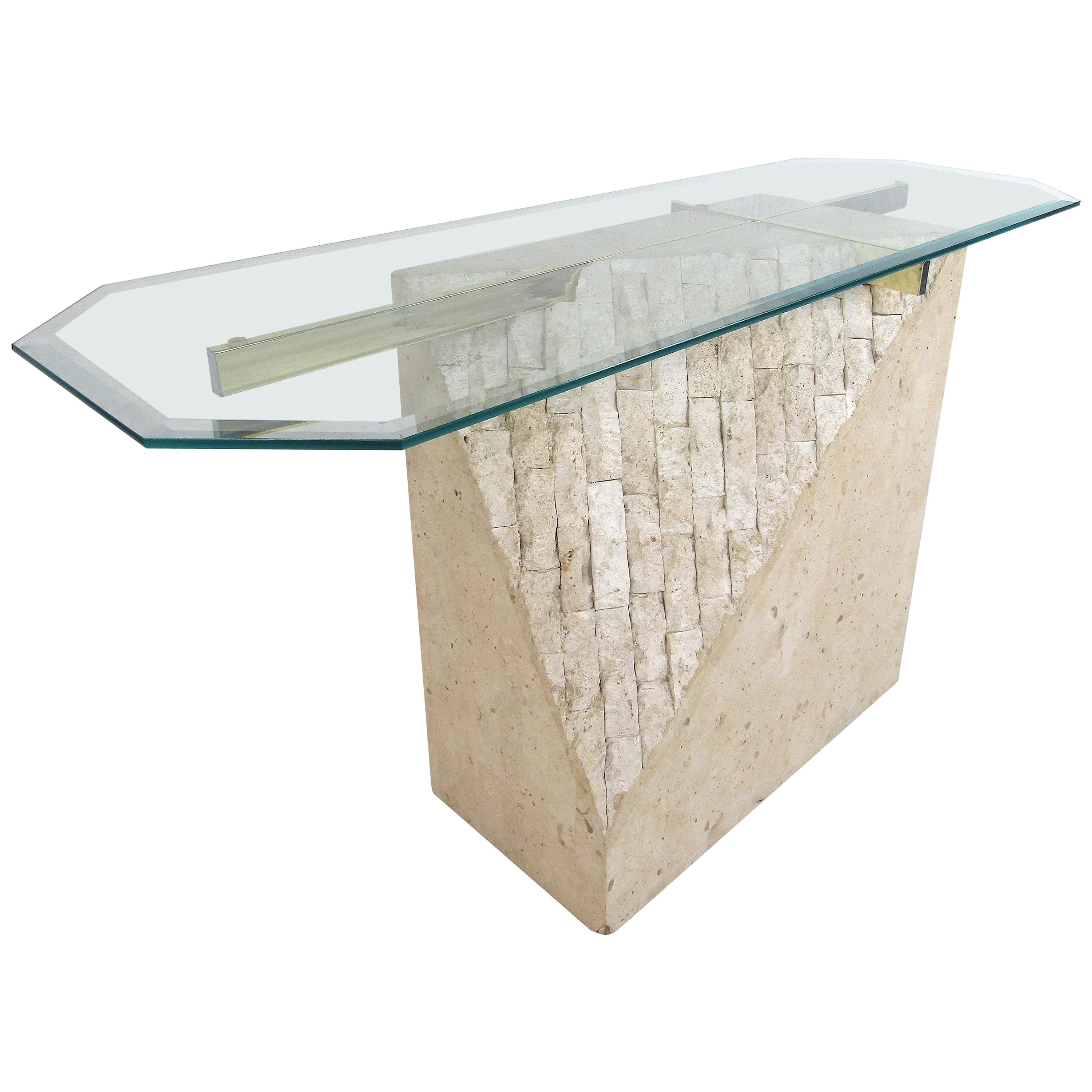 Faux-Marble Artedi Style Console Table