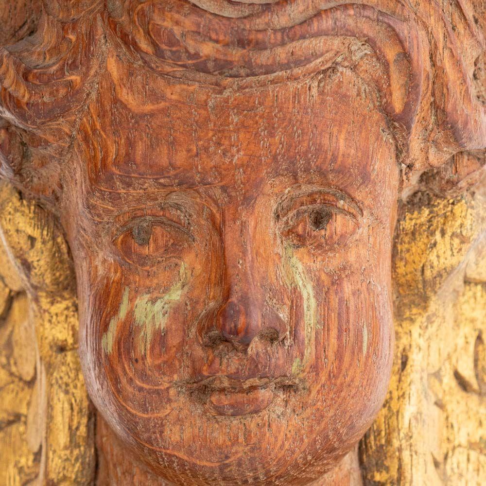 Faux Marble Carved Giltwood Cherub Wall Shelves, 2 (Geschnitzt) im Angebot