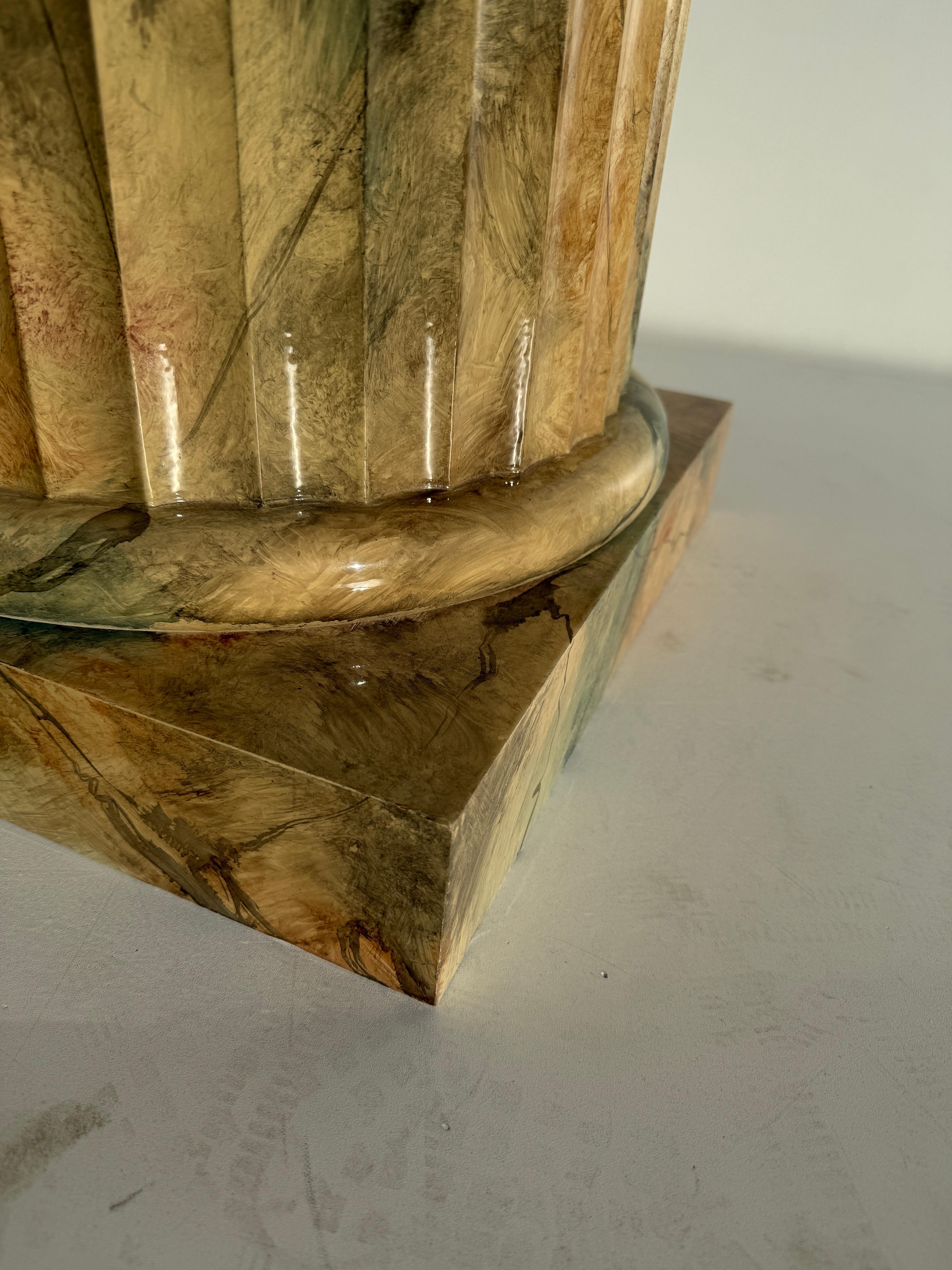 Faux Marble Column End / Side Table / Pedestal For Sale 2