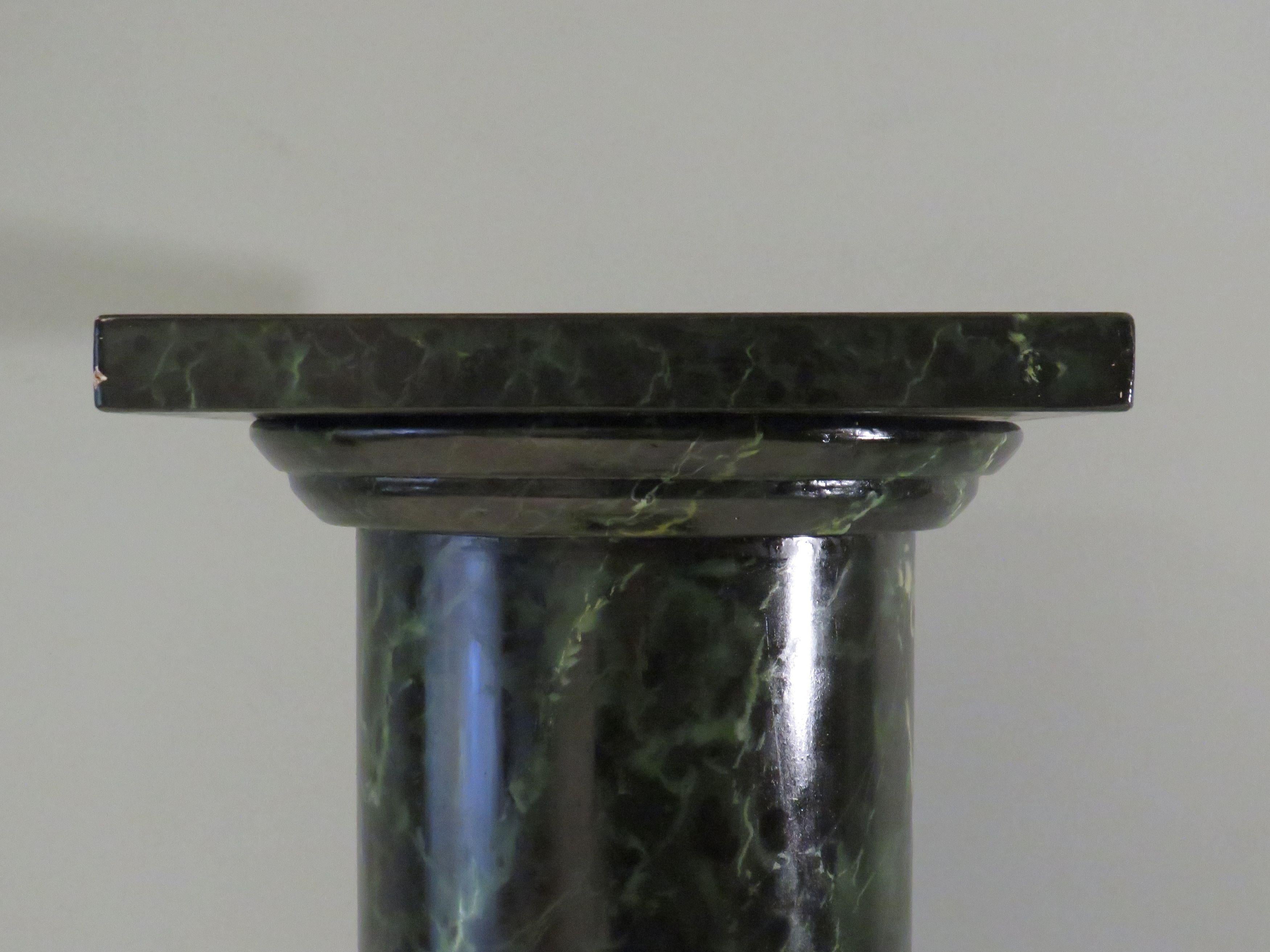 Faux marble column, pedestal, mid 20th century, France For Sale 5