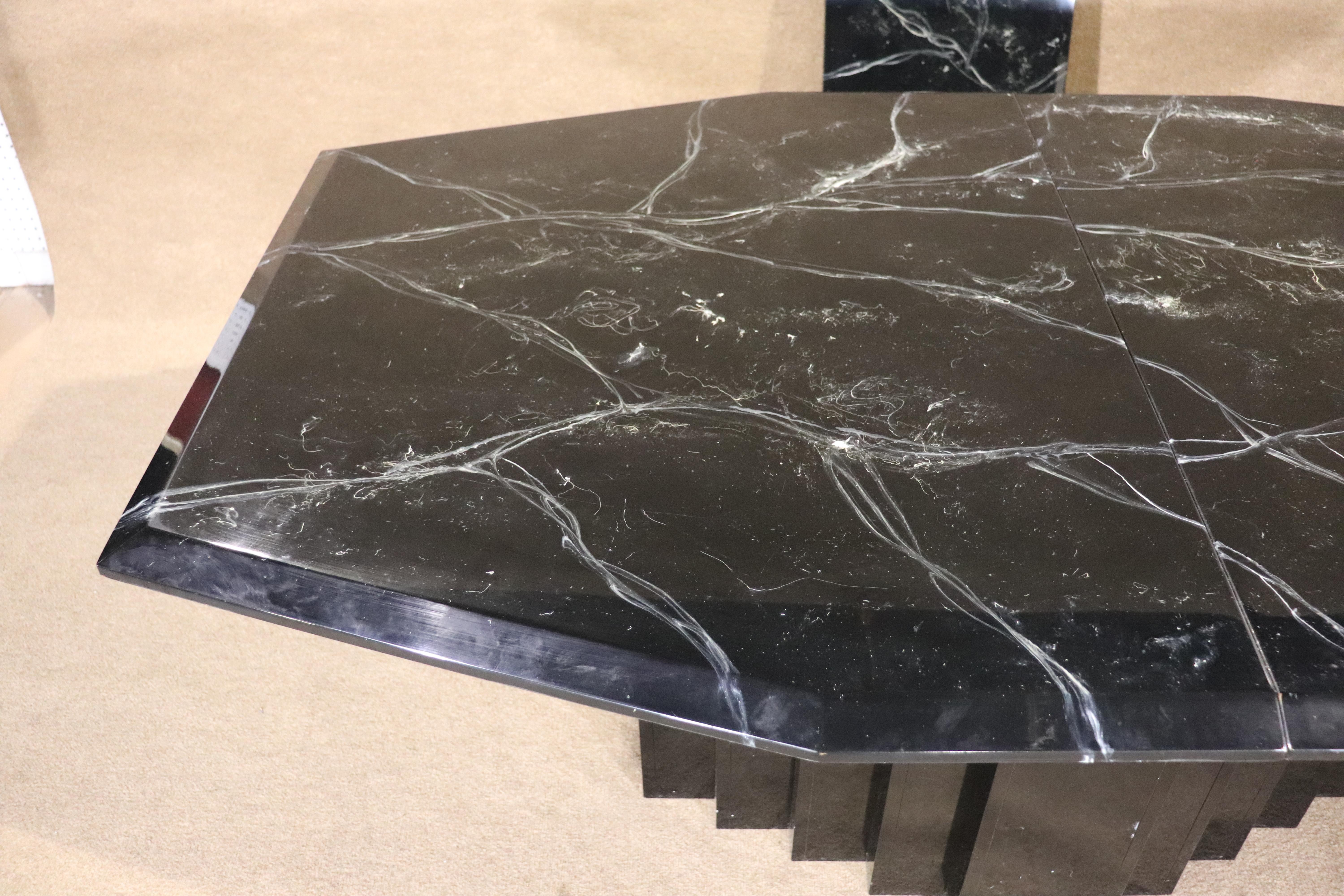 20th Century Faux Marble Dining Table For Sale