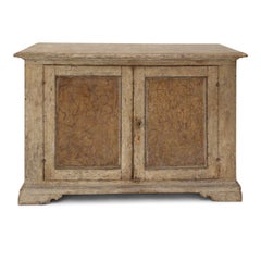 Faux Marble Paneled Italian Buffet Painted in Creamy White