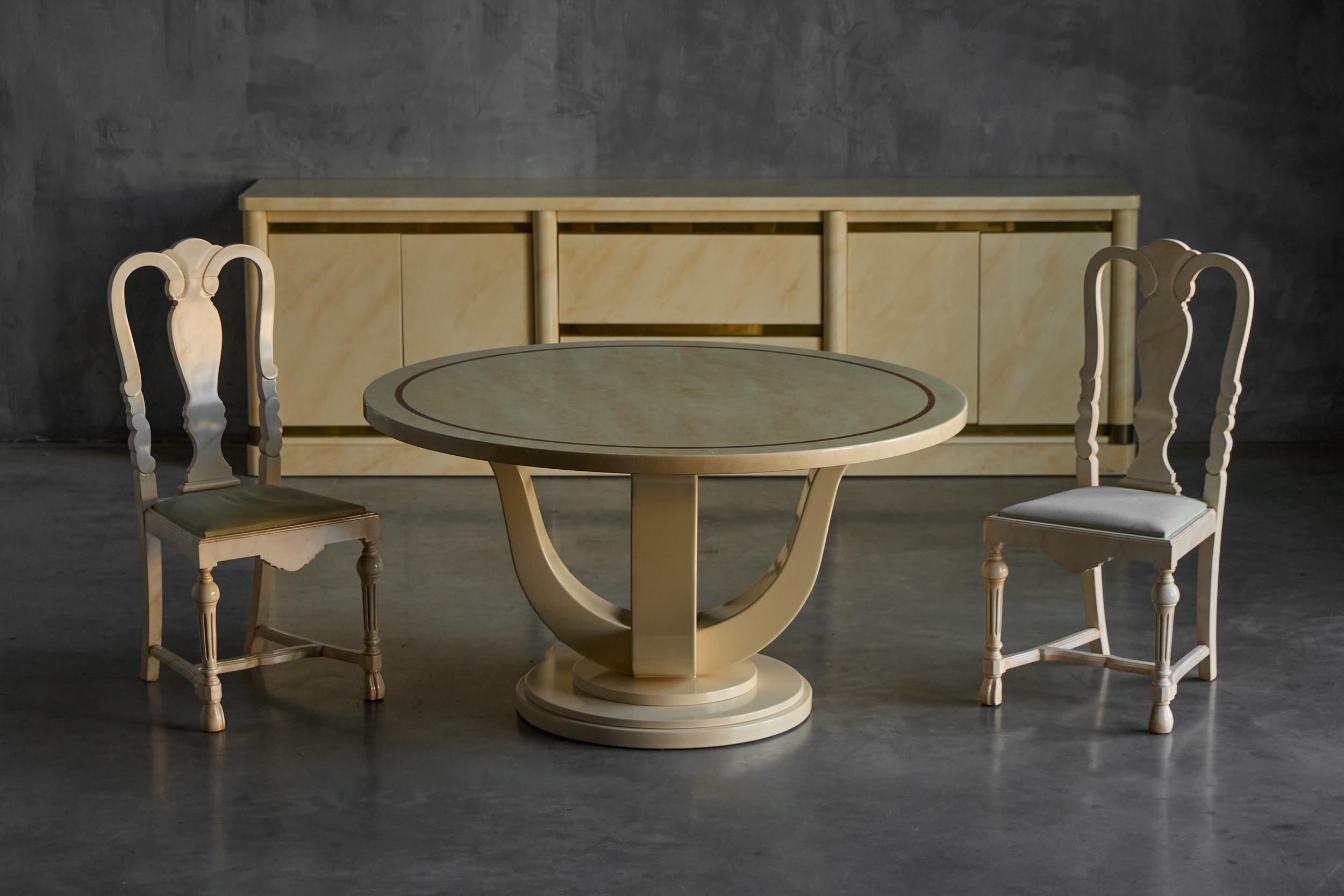 Faux-Marble Lacquered Sideboard by Jean Claude Mahey, France, 1970s For Sale 4