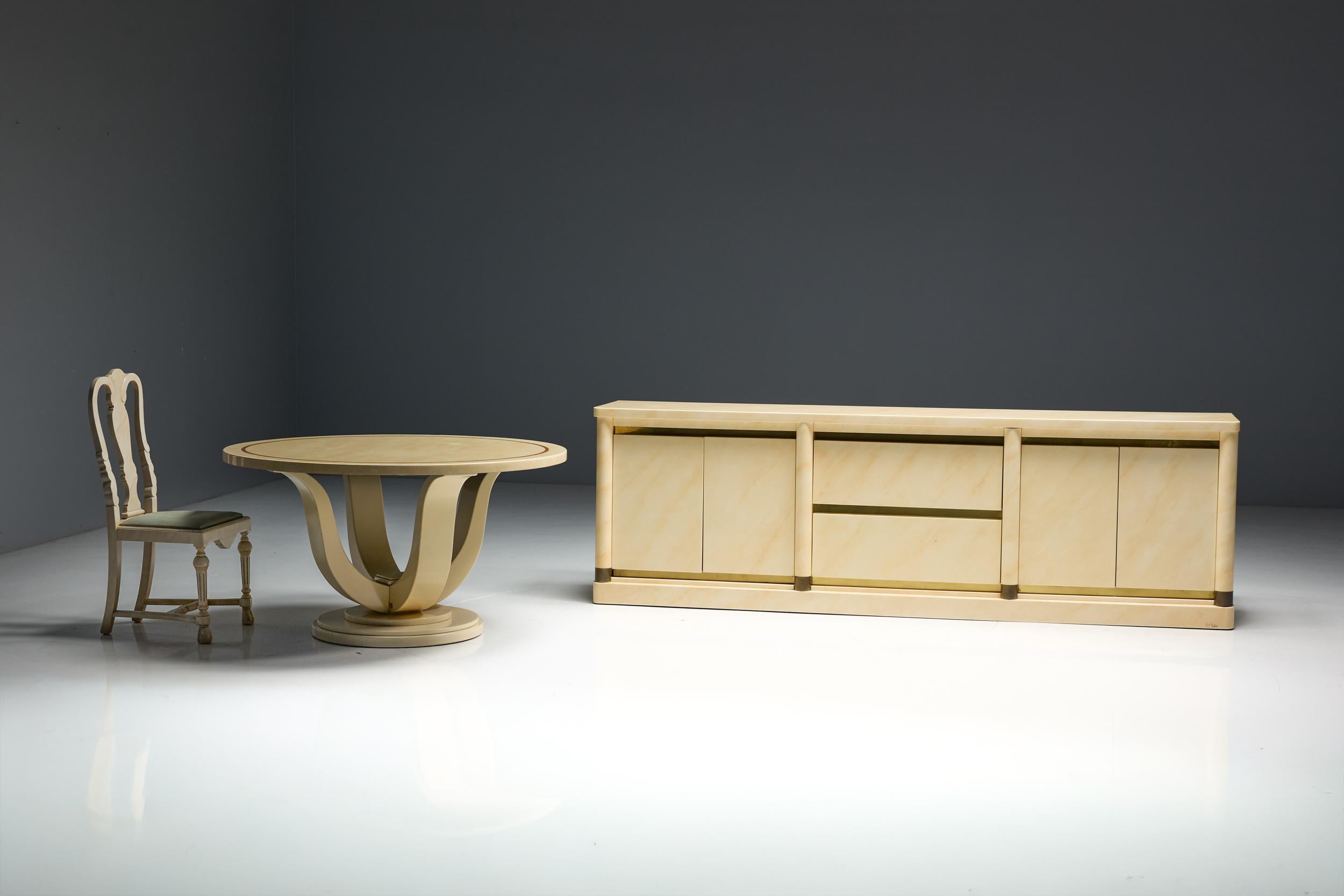 Faux-Marble Lacquered Sideboard by Jean Claude Mahey, France, 1970s For Sale 11