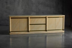 Faux-Marble Lacquered Sideboard by Jean Claude Mahey, France, 1970s