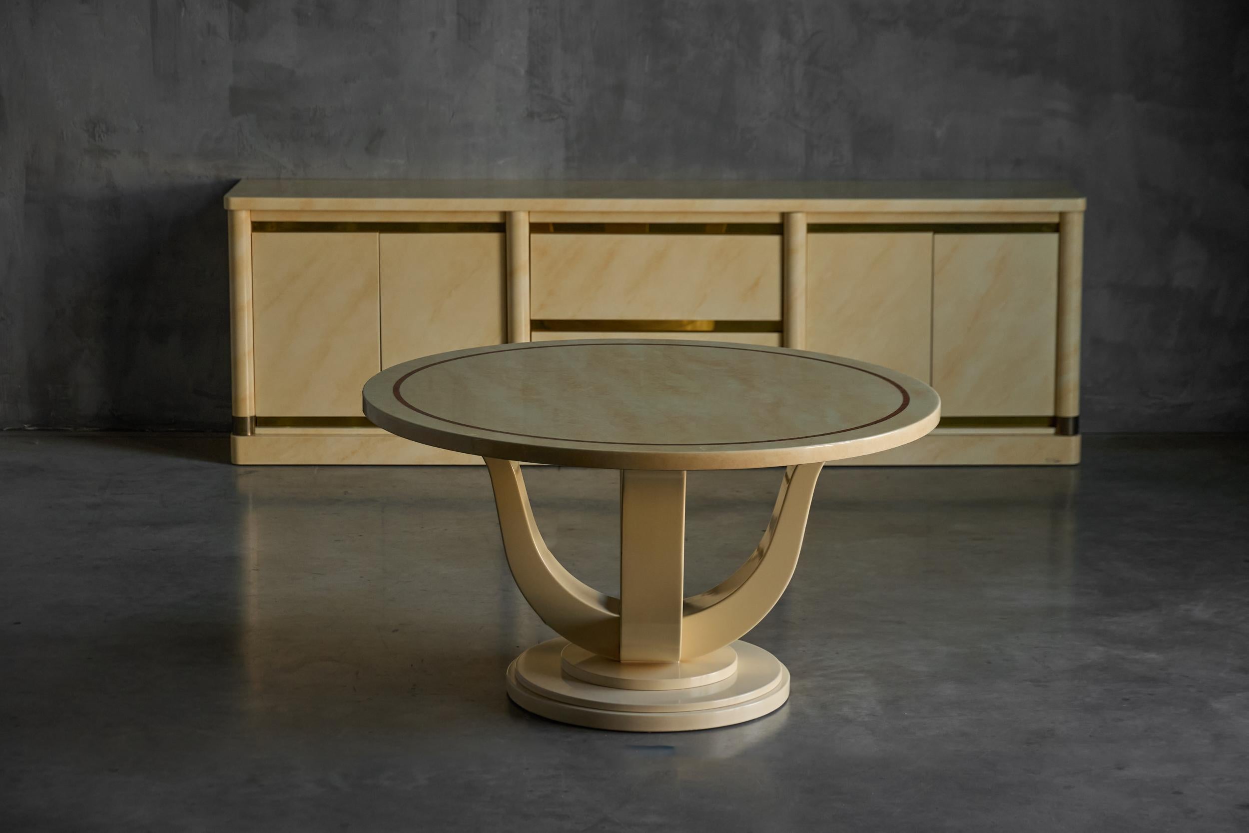 Faux-Marble Lacquered Sideboard by Jean Claude Mahey, France, 1970s For Sale 3