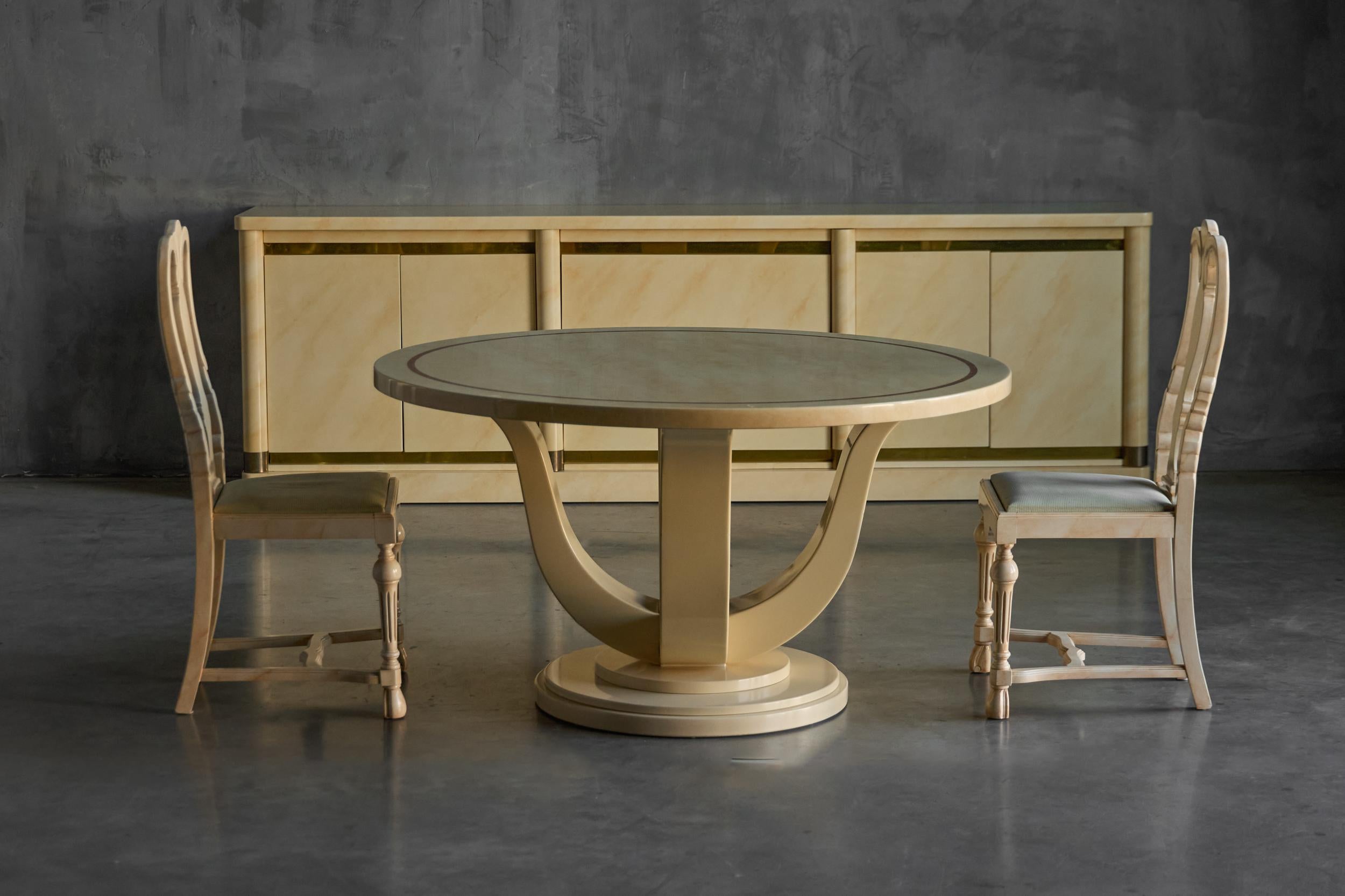 Mesa de falso mármol lacado de Jean Claude Mahey, Francia, años 70 en venta 4