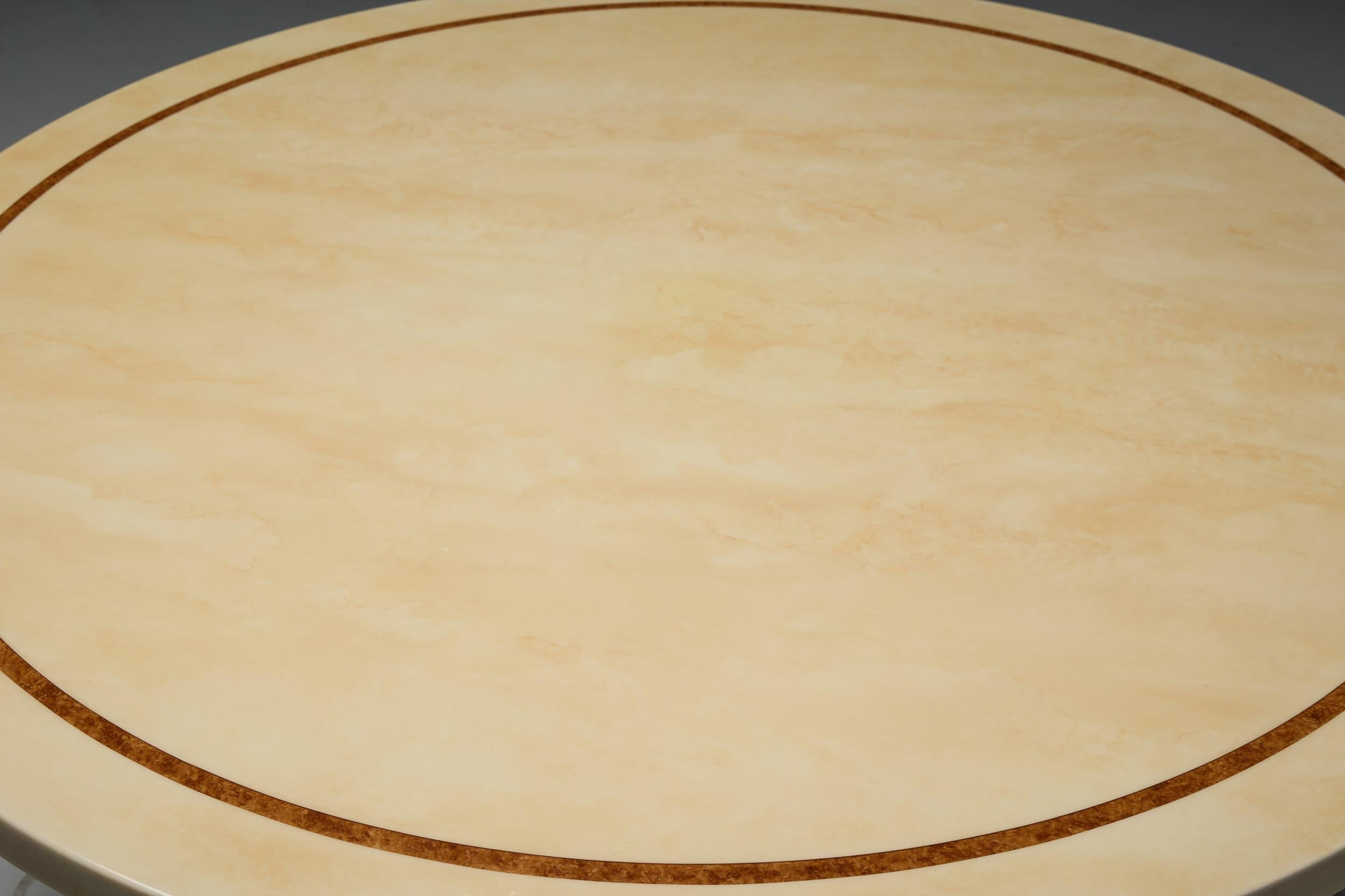 Mesa de falso mármol lacado de Jean Claude Mahey, Francia, años 70 en venta 6