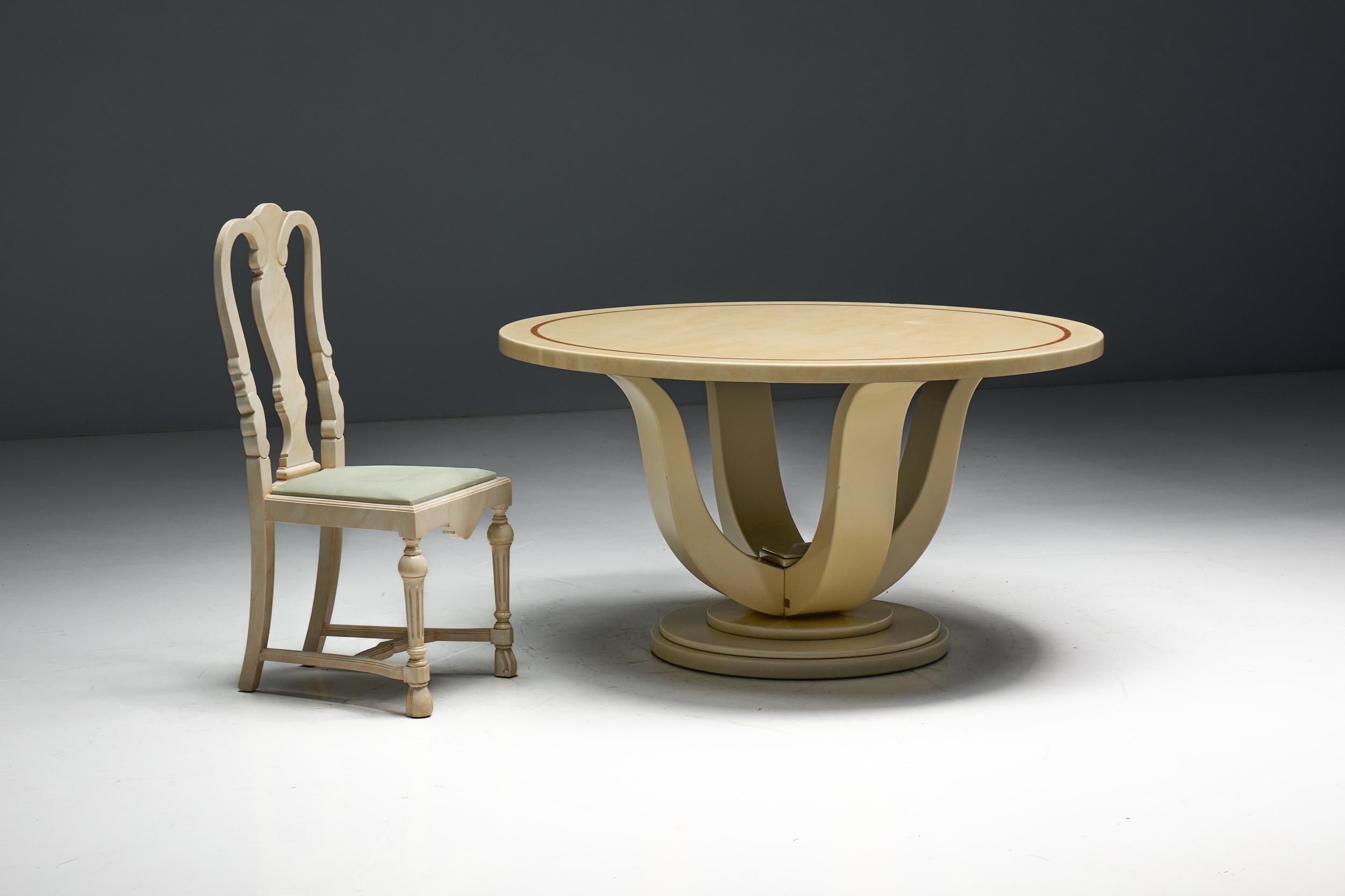 Mesa de falso mármol lacado de Jean Claude Mahey, Francia, años 70 en venta 10