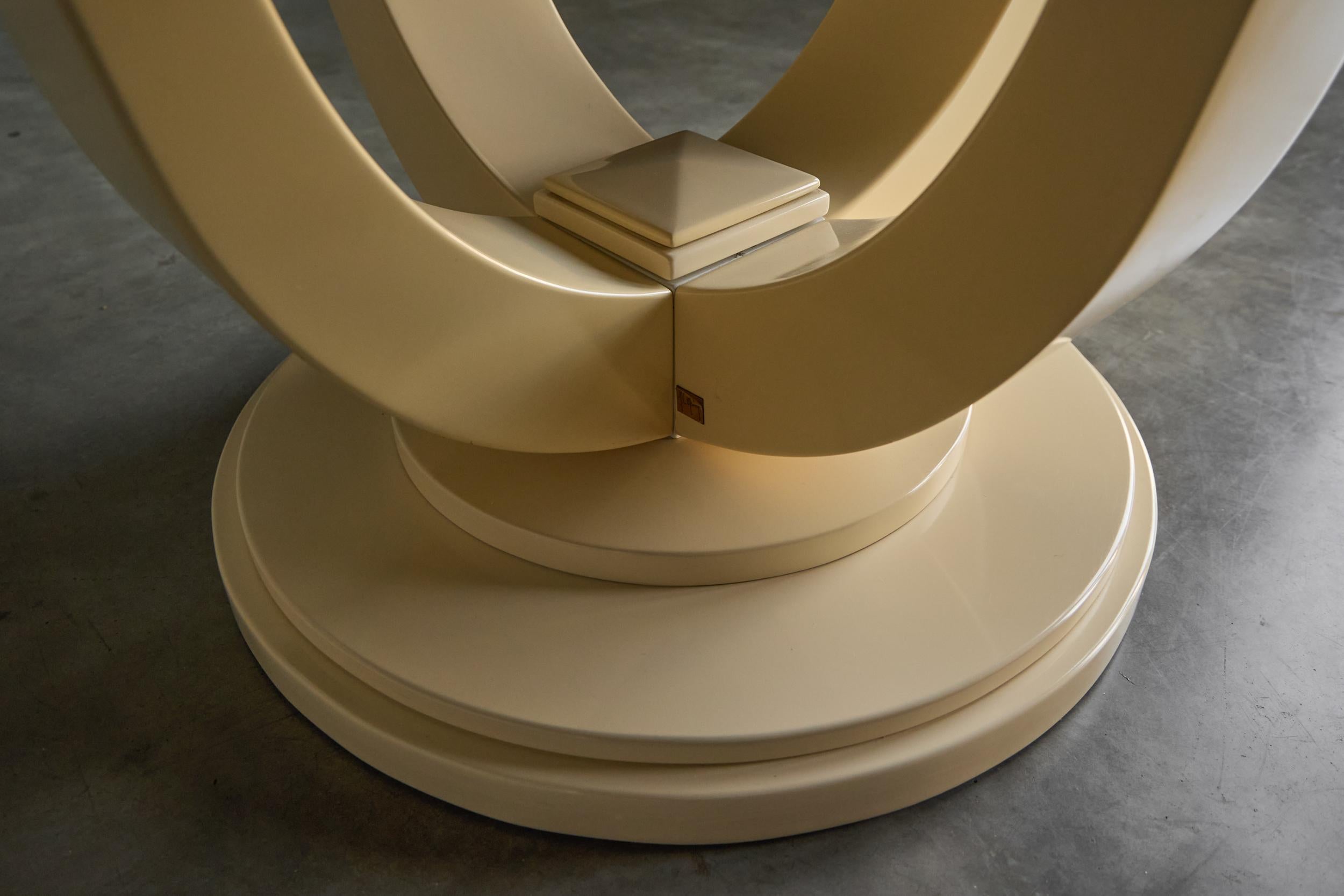 Mesa de falso mármol lacado de Jean Claude Mahey, Francia, años 70 Francés en venta