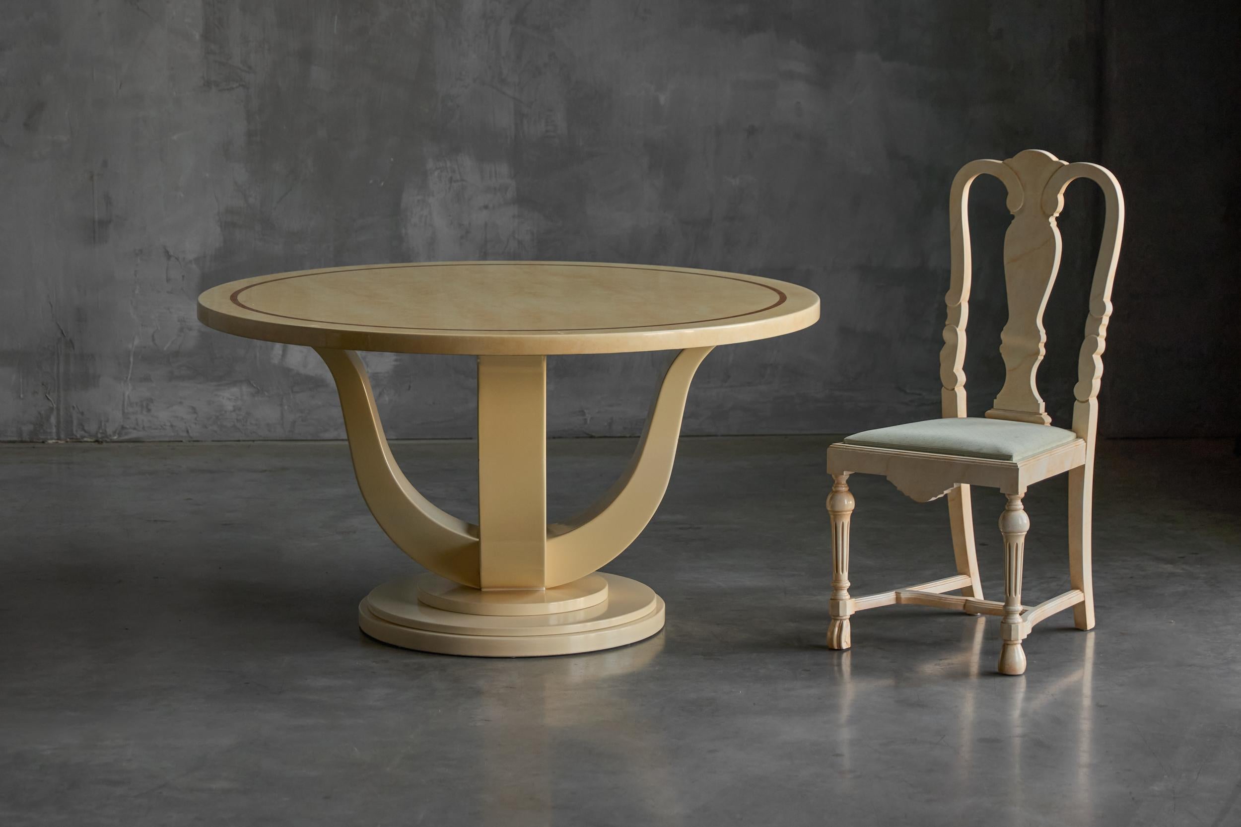 Mesa de falso mármol lacado de Jean Claude Mahey, Francia, años 70 Madera en venta