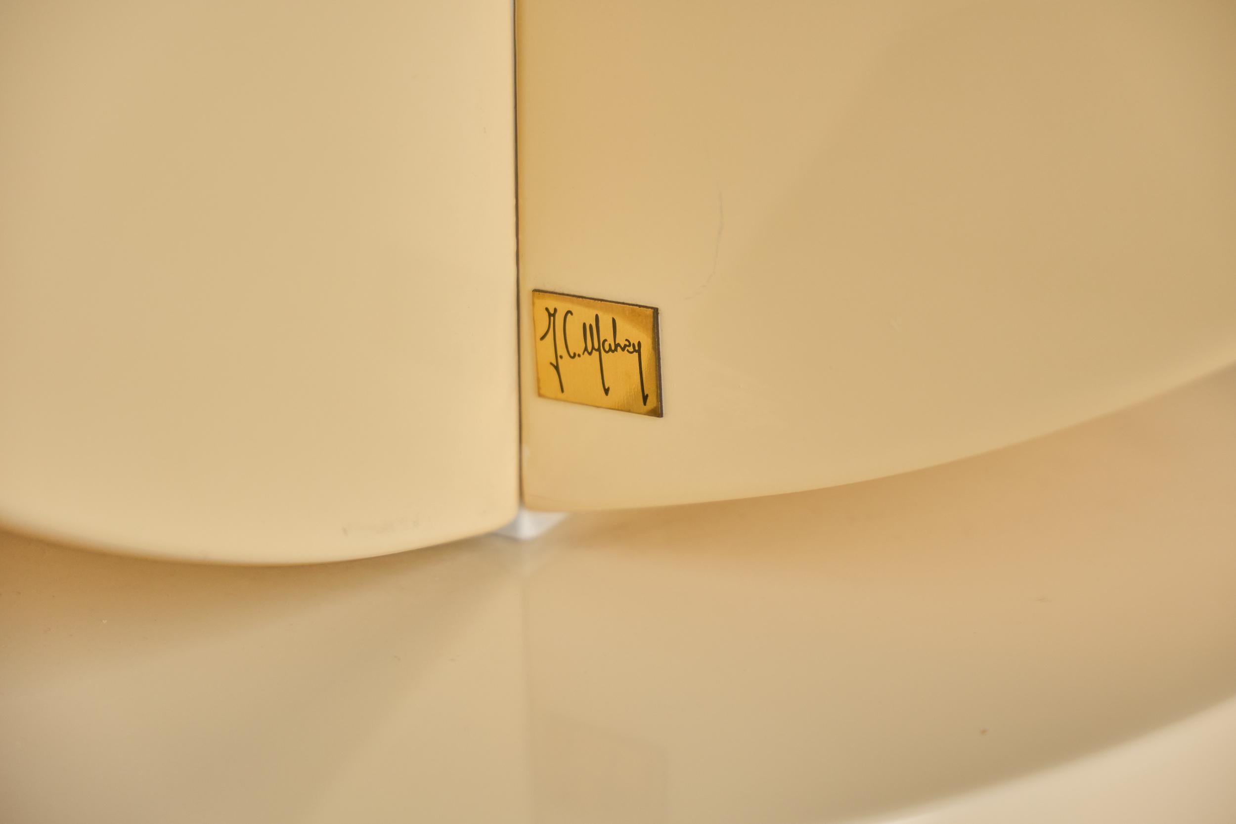 Mesa de falso mármol lacado de Jean Claude Mahey, Francia, años 70 en venta 1