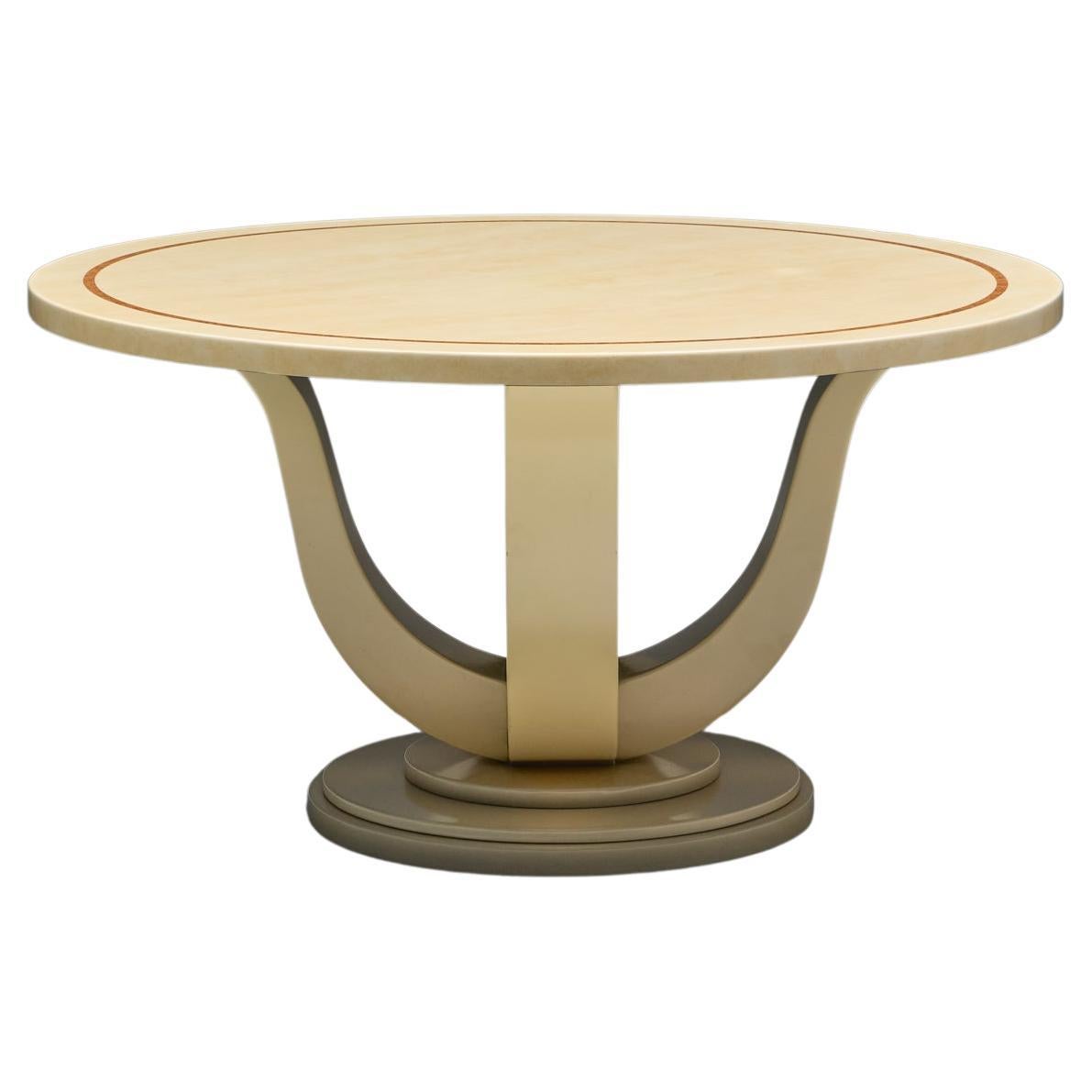 Table laquée en faux marbre par Jean Claude Mahey, France, années 1970