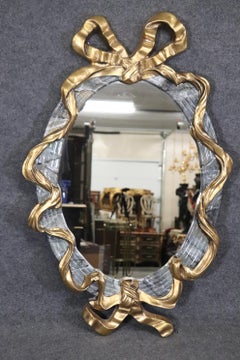 Espejo Decorado con Pintura Faux Mármol Cinta Dorada