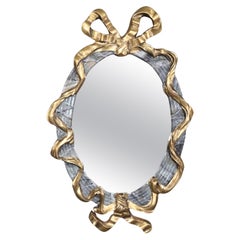 Faux Marble Paint Decorated Decorator Gilded Ribbon Mirror