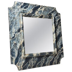 Miroir peint en faux marbre 1900