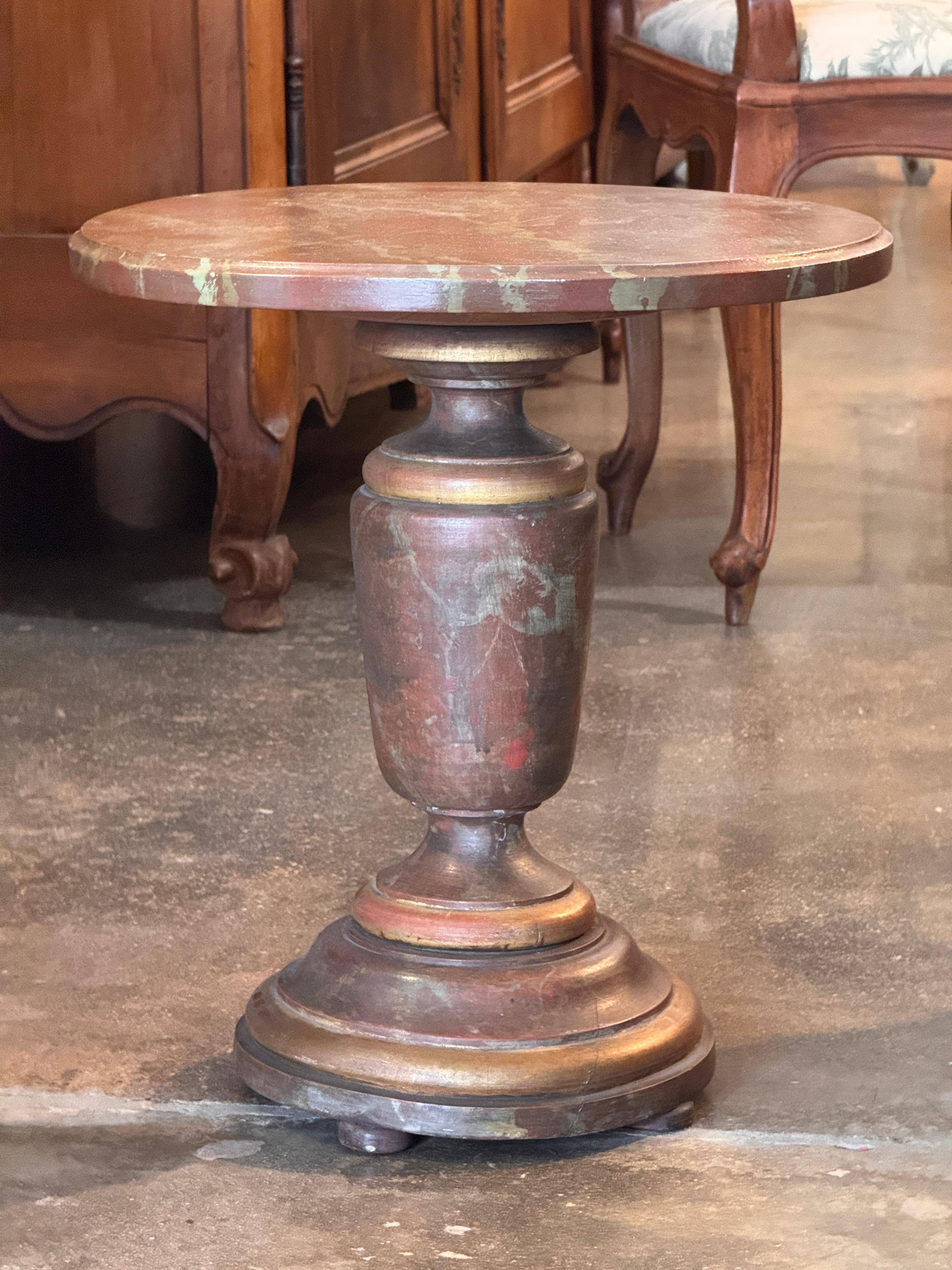 italien Faux-Marble Painted Side Table en vente