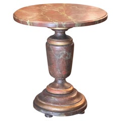 Faux-Marble Painted Side Table