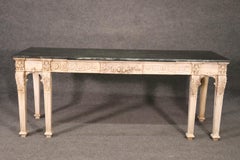 Faux Marble Painted Slate Top Carved Georgian Console Table Sideboard Buffet