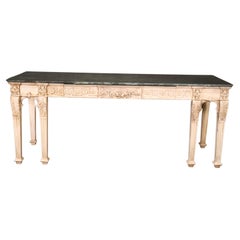 Faux Marble Painted Slate Top Carved Georgian Console Table Sideboard Buffet
