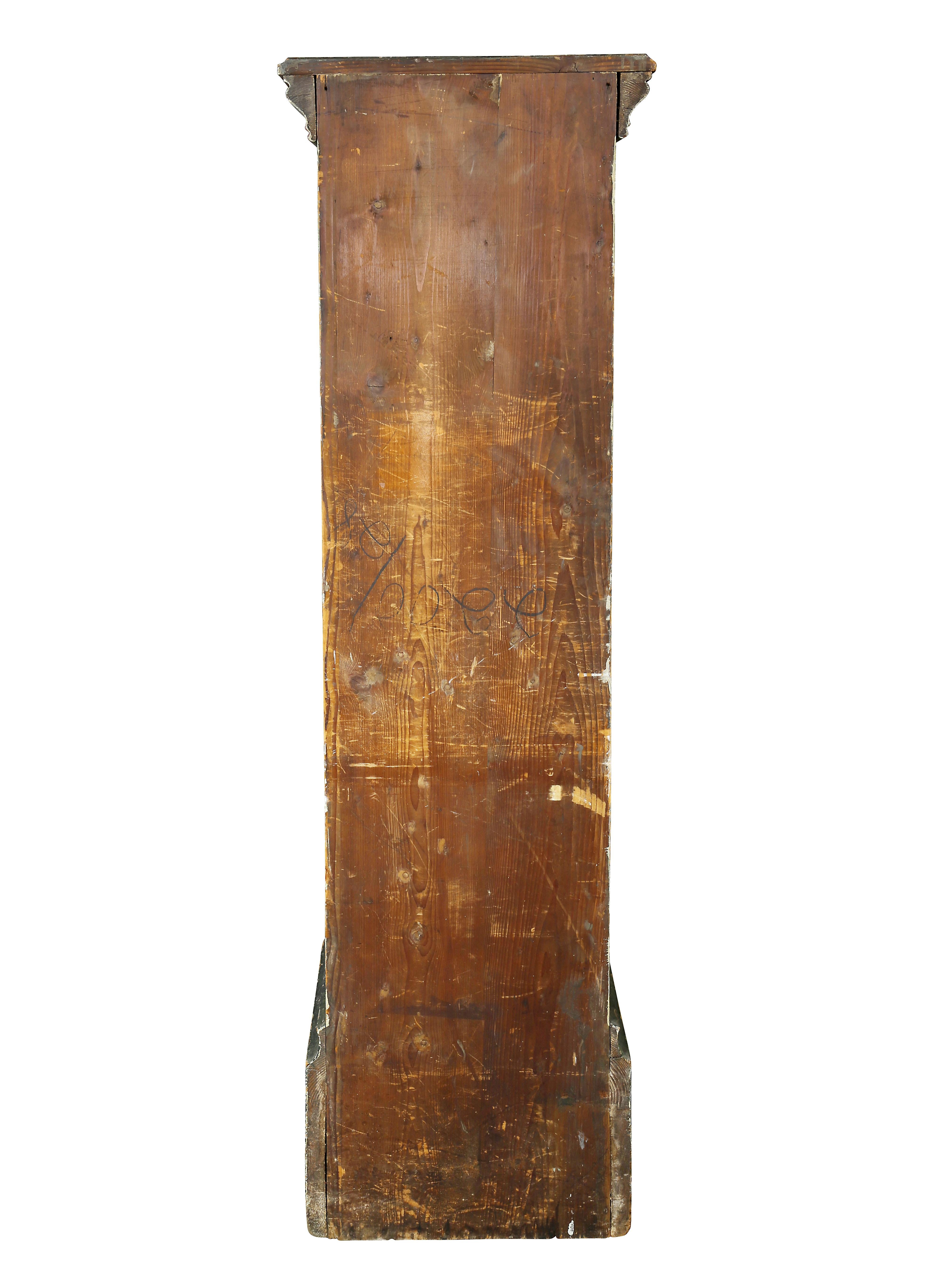 Faux Marble Painted Wood Pedestal oder Kabinett (Kiefernholz) im Angebot
