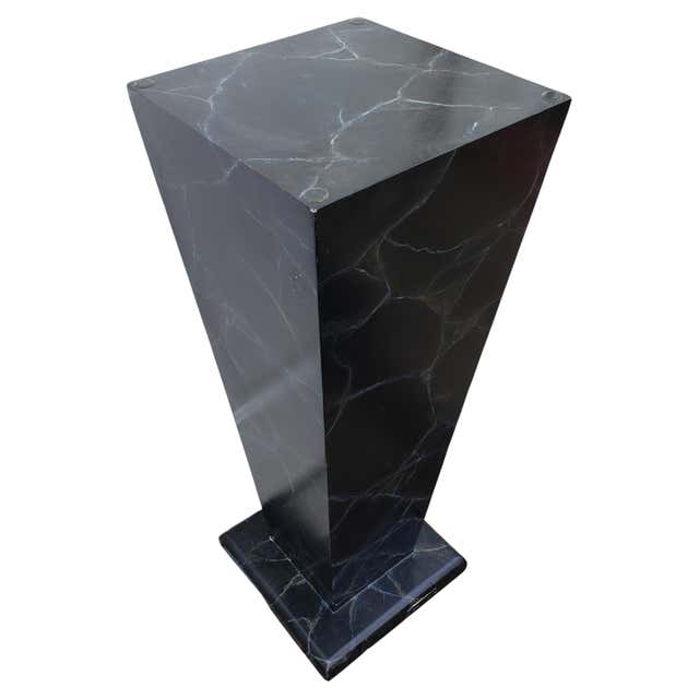 Vintage Eglomise Geometric Glass Pedestal For Sale at 1stDibs