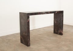 Faux Marble Parsons Style Console Table