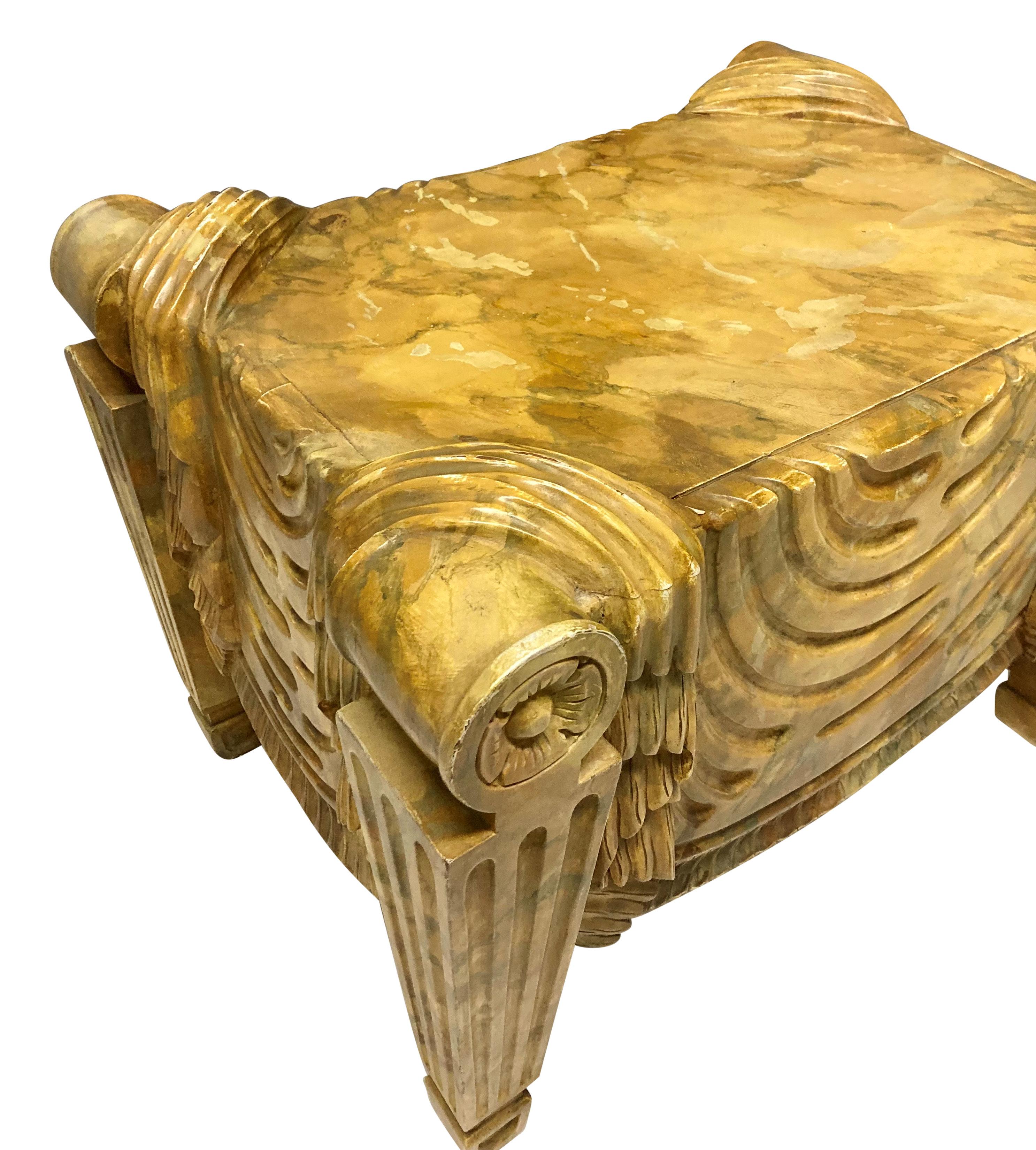 Faux Marble Stool After Charles Tatham In Good Condition For Sale In London, GB