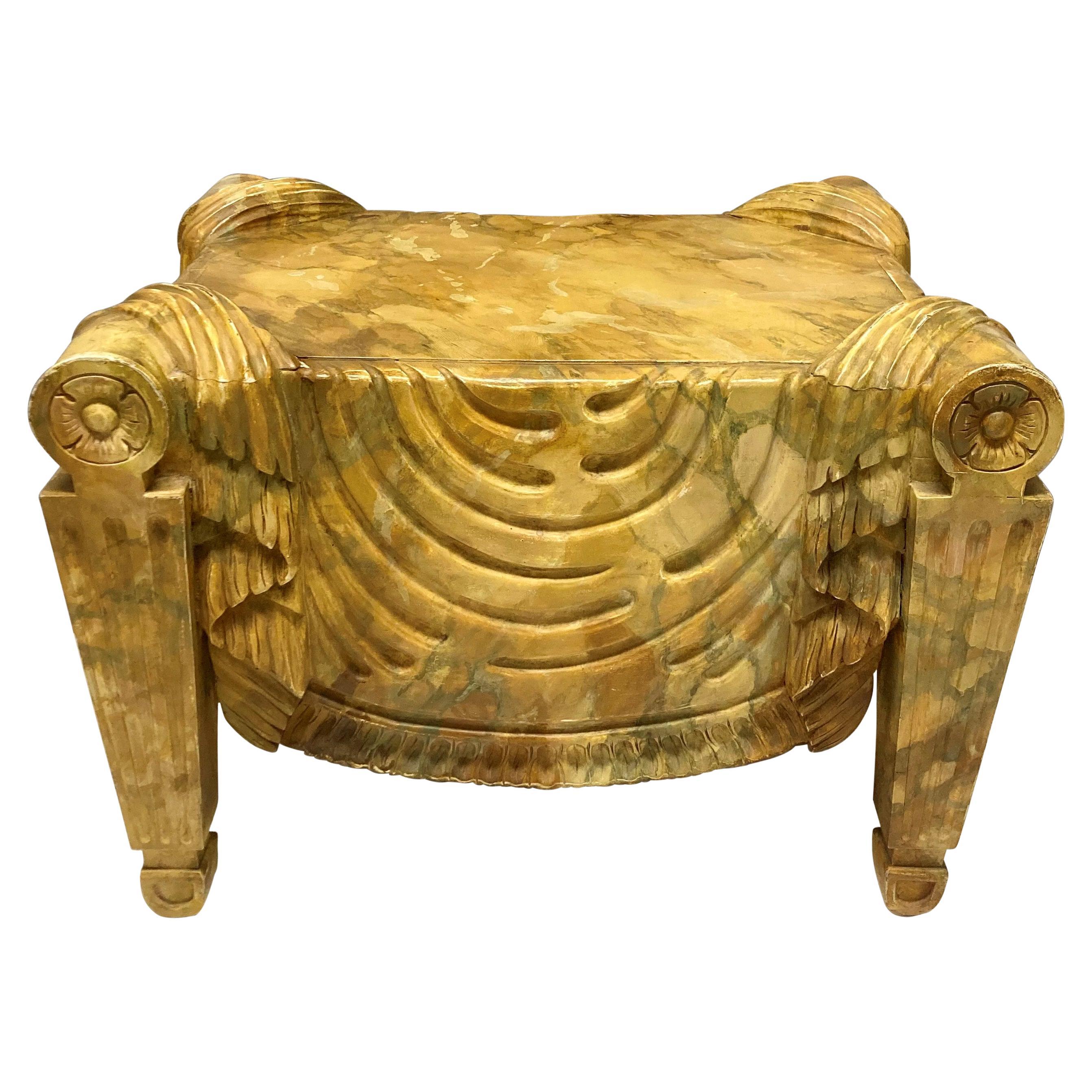 Faux Marble Stool After Charles Tatham For Sale