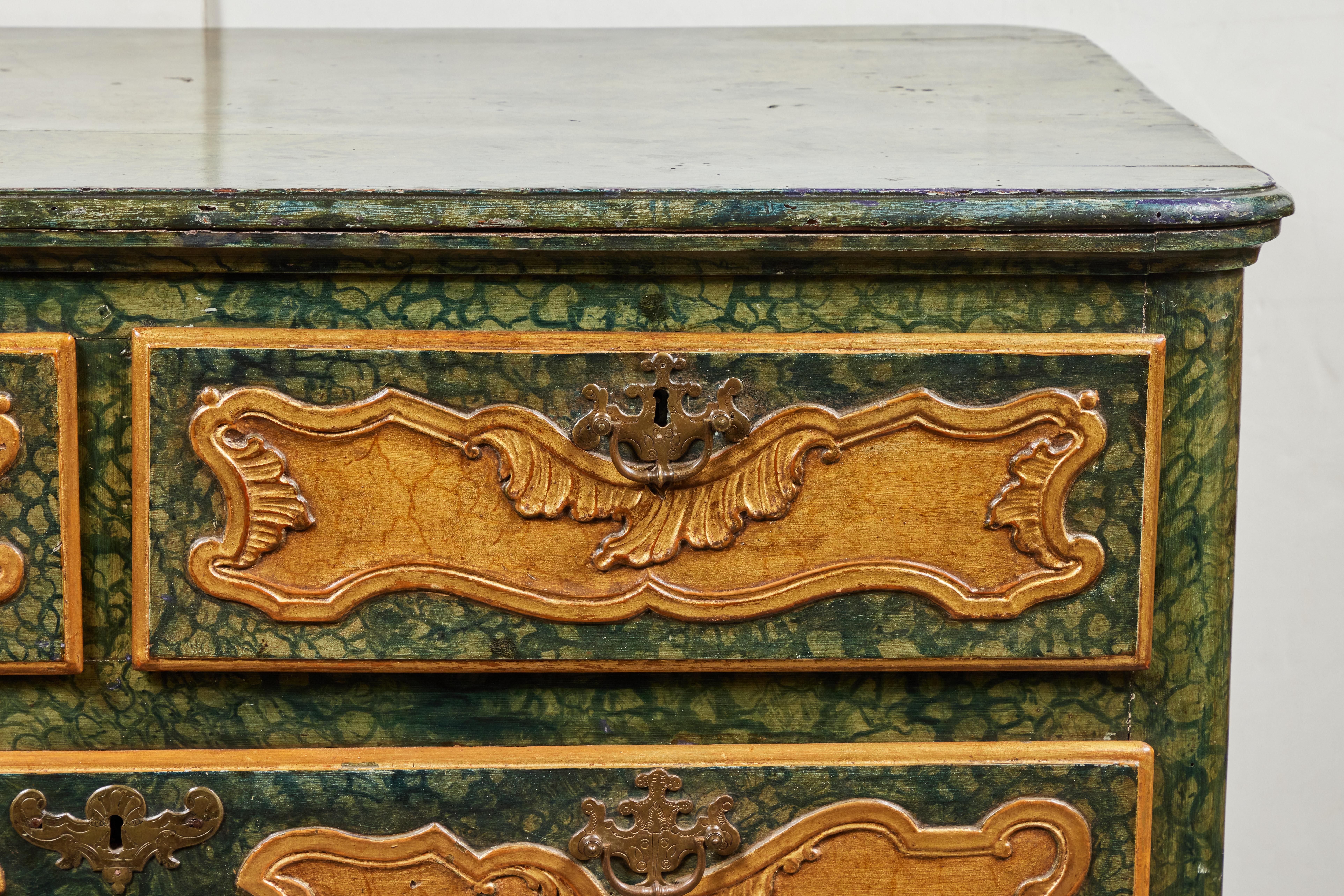 Italian Faux Marbled, Venetian Commode For Sale