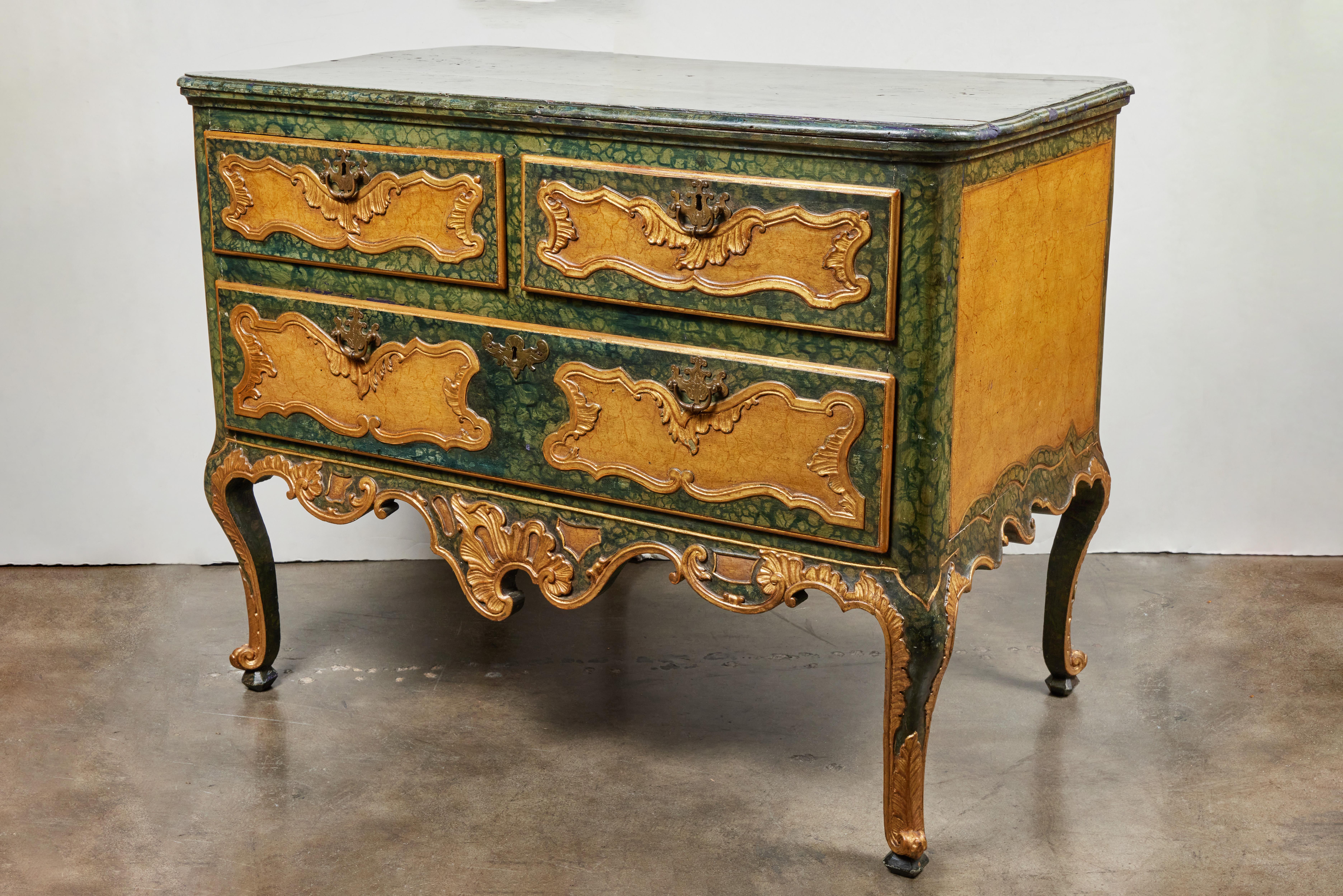 Faux Marbled, Venetian Commode For Sale 2