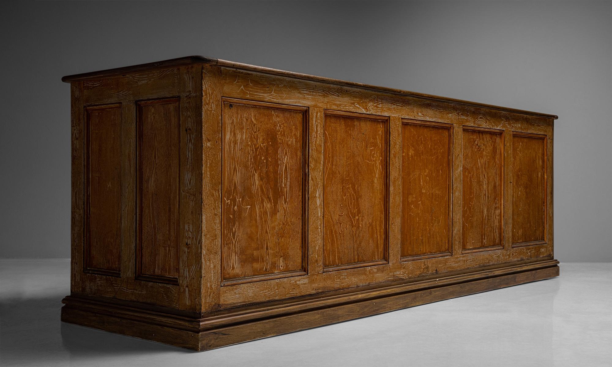 Faux Oak Retail Counter, England, circa 1890 1