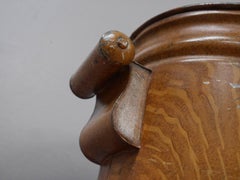 Faux Oak Victorian Toleware Servant's Bucket c1890