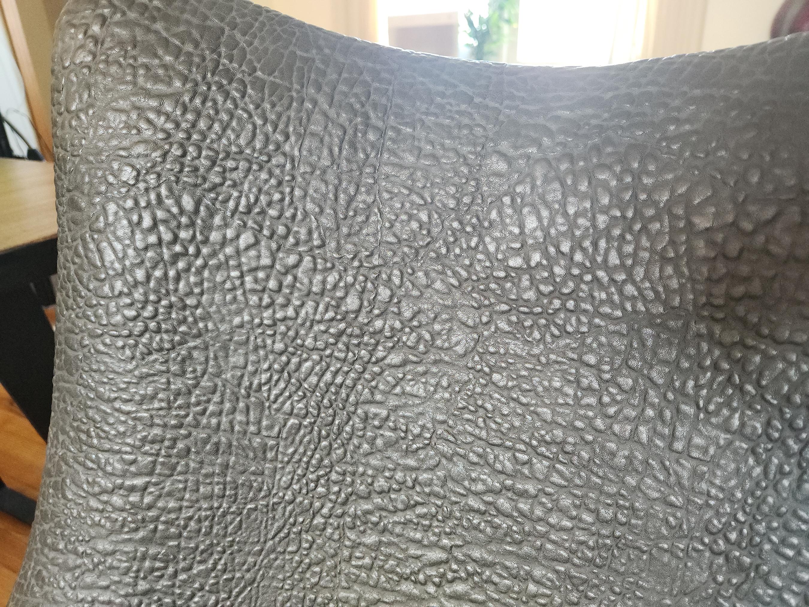 Faux Ostrich Leather Living Room Chair in the Style of the Jacobsen Egg Chair For Sale 3
