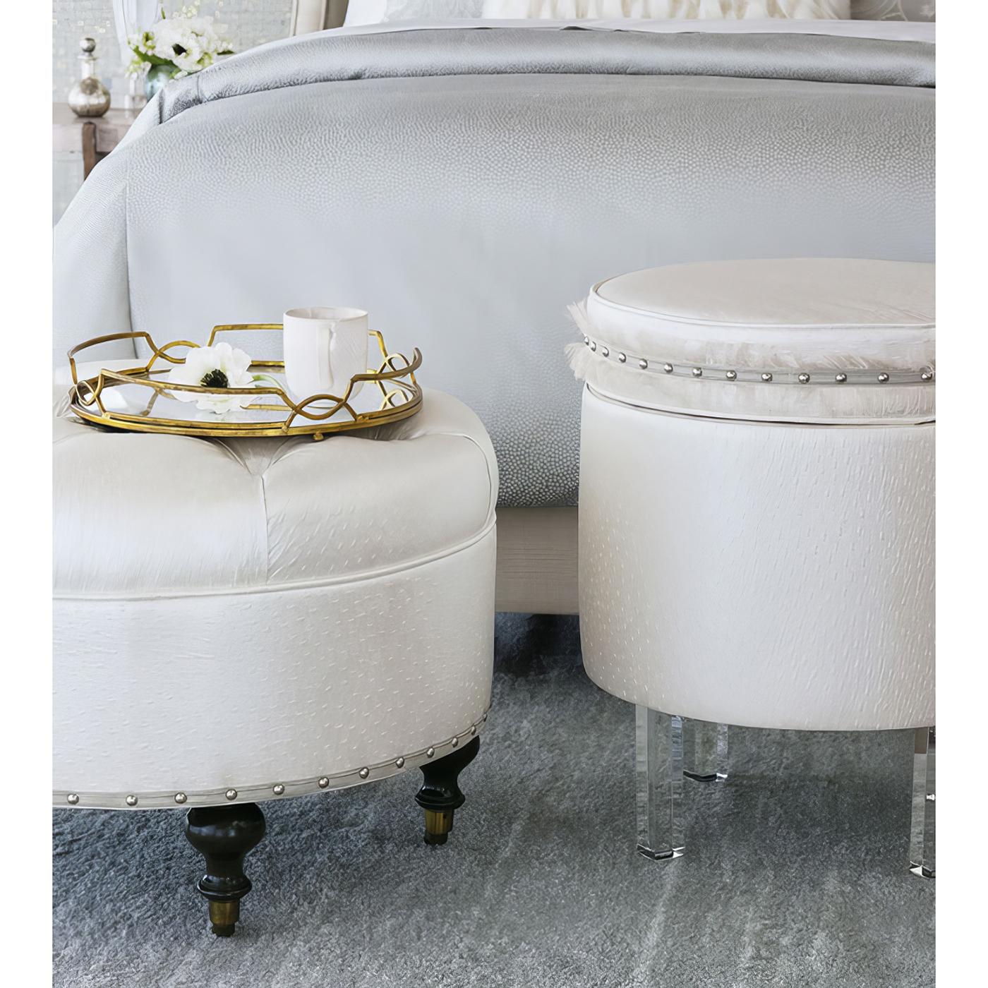 Americano Pouf in finta pelle di struzzo in vendita