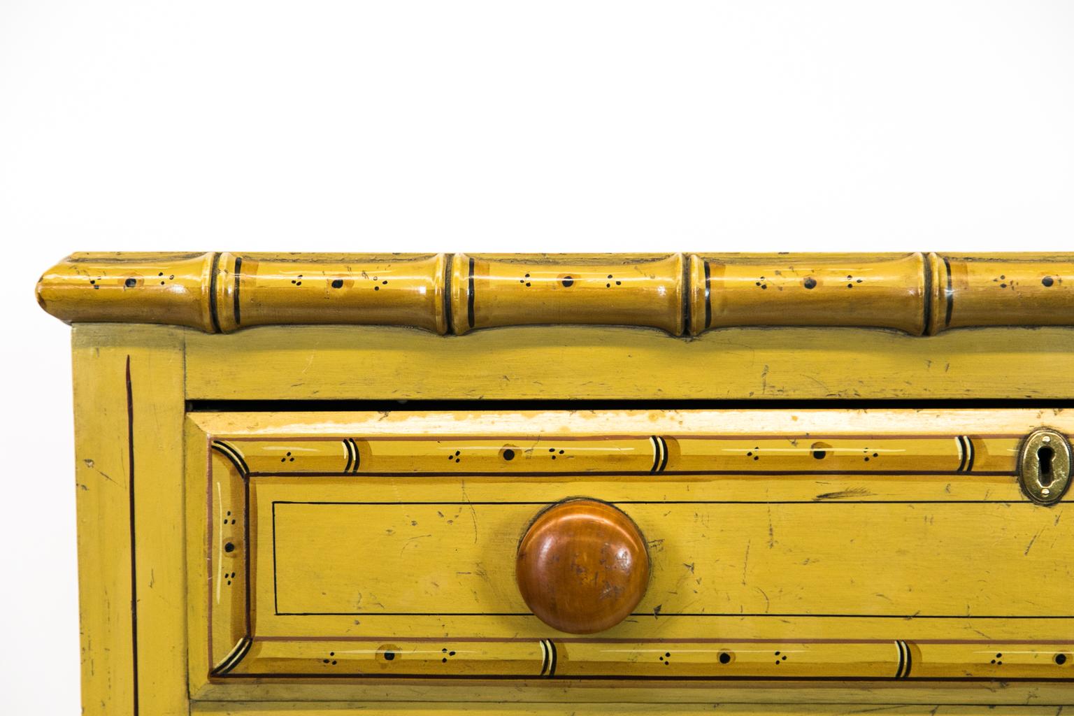 English Faux Painted Bamboo Chest