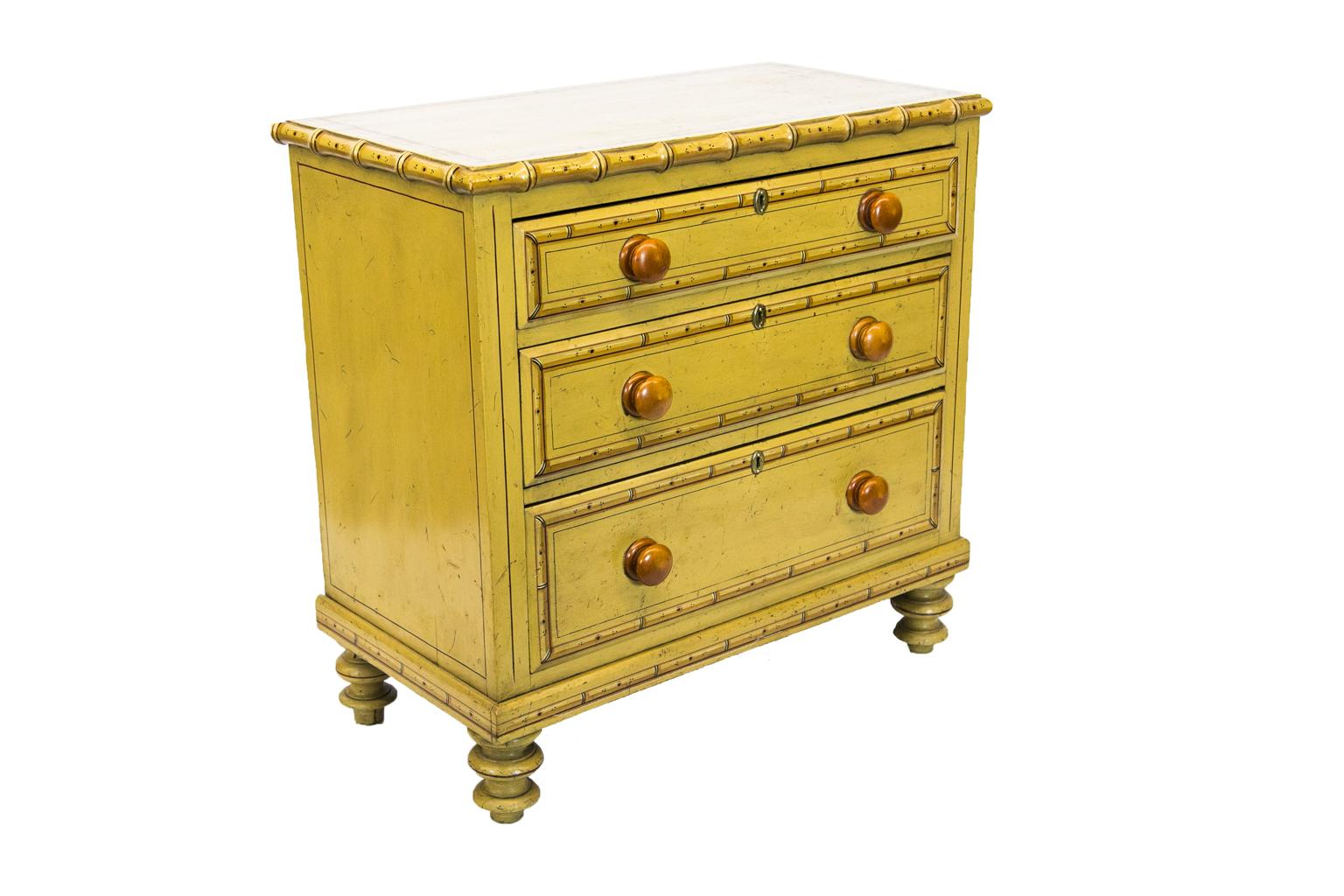 Faux Painted Bamboo Chest 1