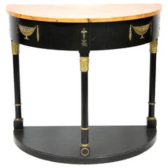 Faux Painted Demilune Regency Style English Table