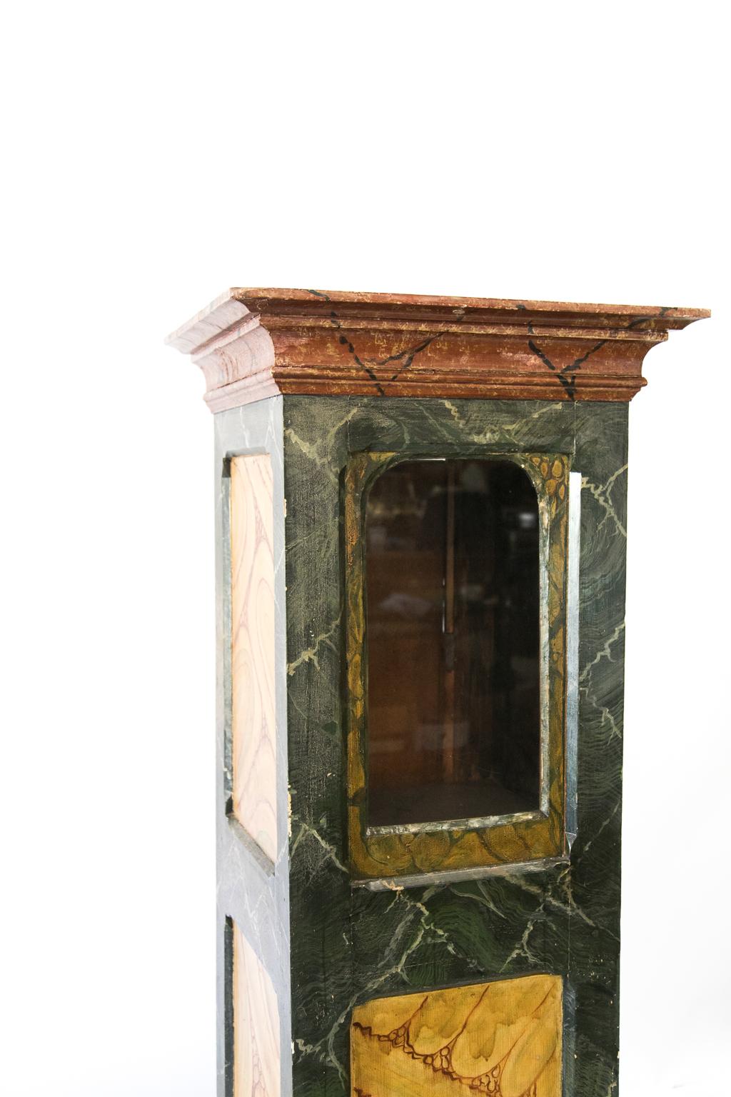 English Faux Painted Display Case/Cabinet For Sale